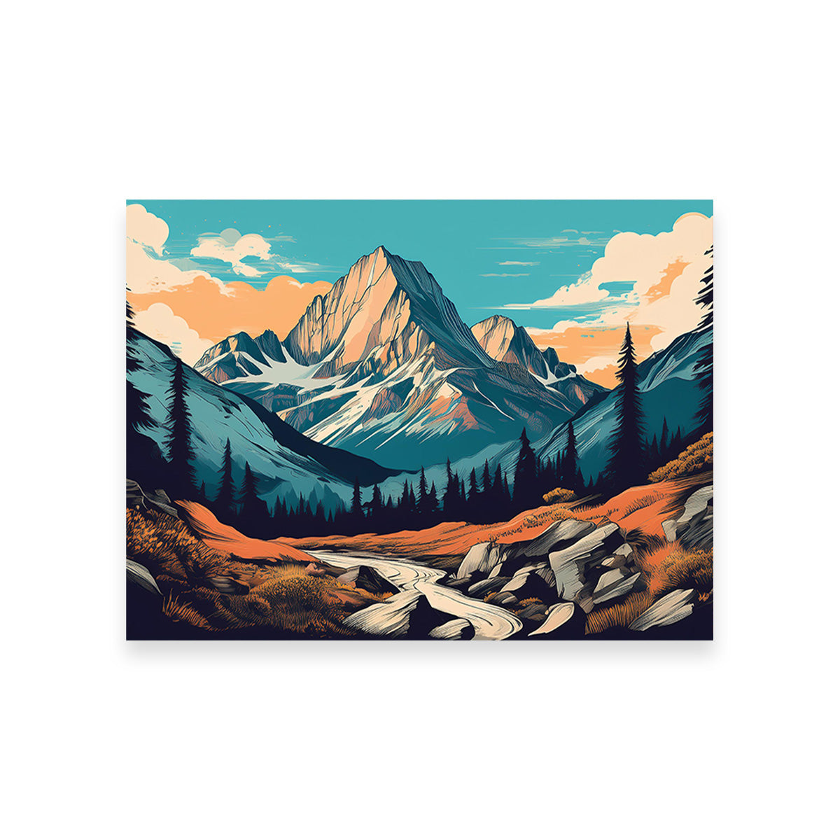 Mountain Landscape Poster Wall Art