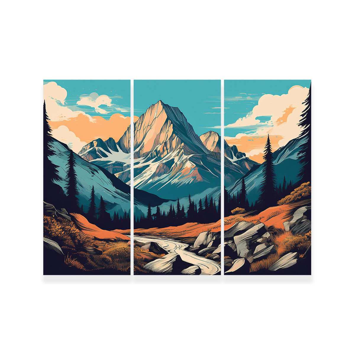 Mountain Landscape Poster Wall Art