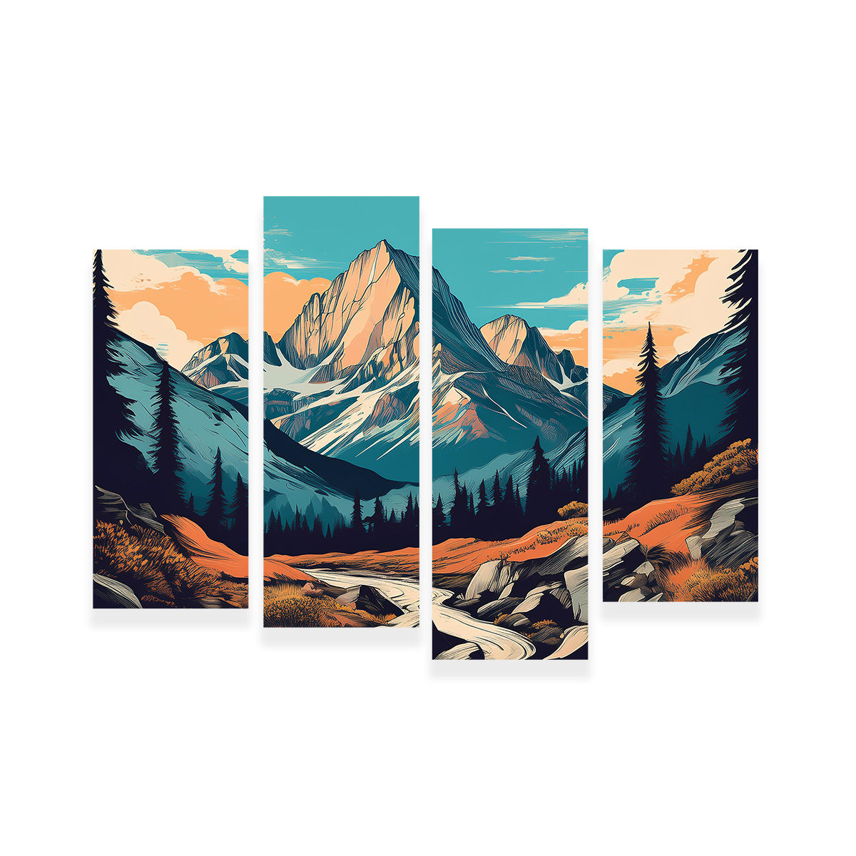 Mountain Landscape Poster Wall Art