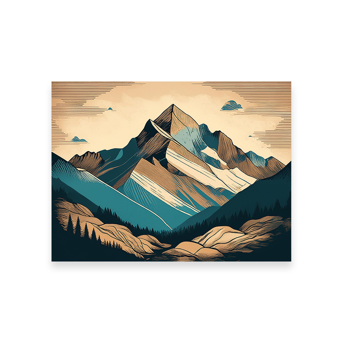 Mountain Vintage Poster Wall Art