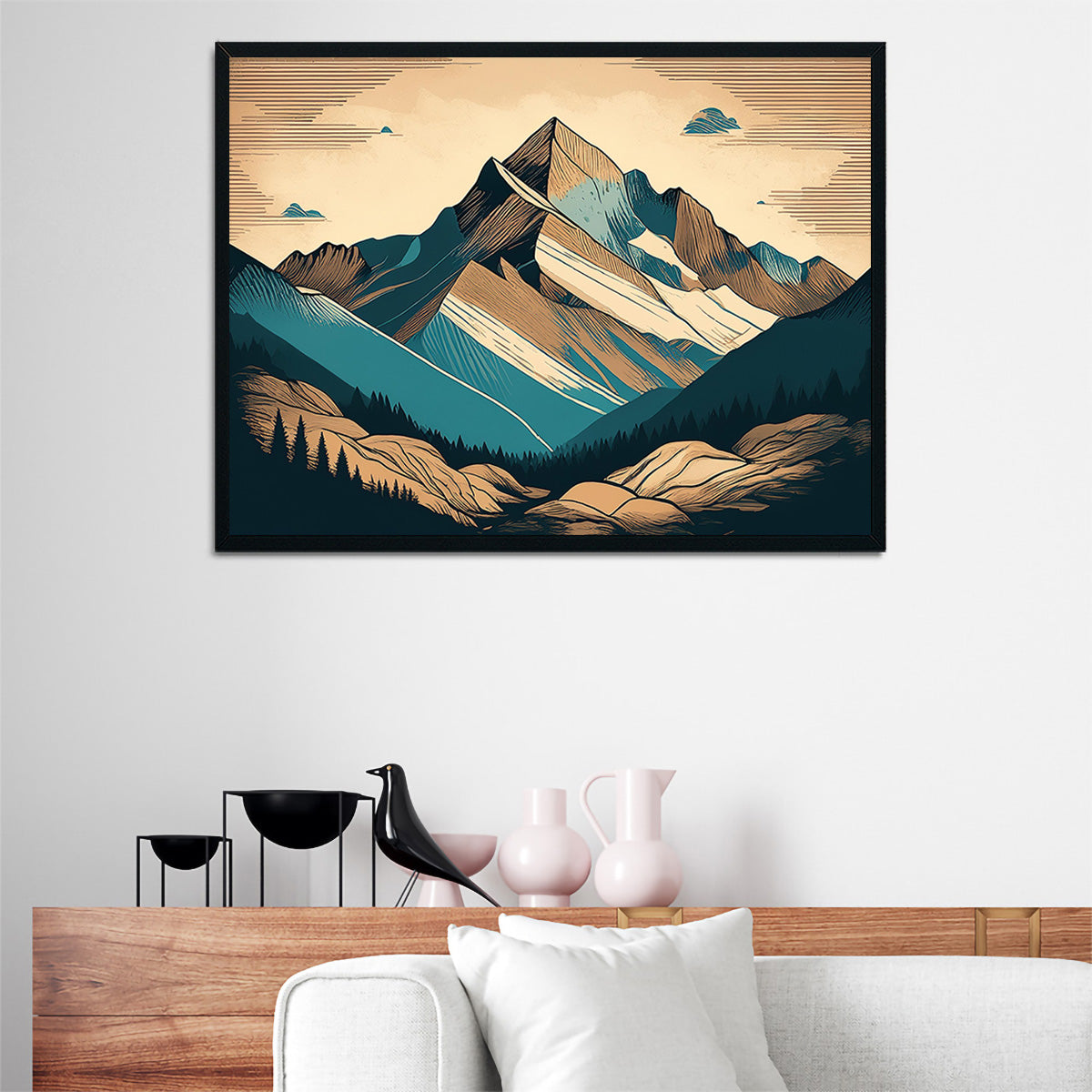 Mountain Vintage Poster Wall Art