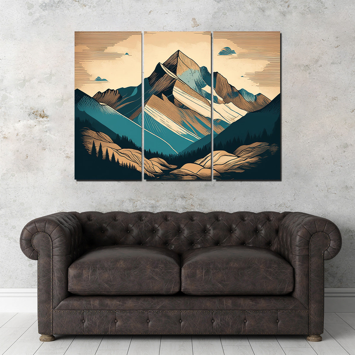 Mountain Vintage Poster Wall Art