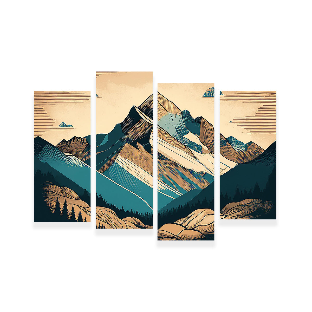 Mountain Vintage Poster Wall Art