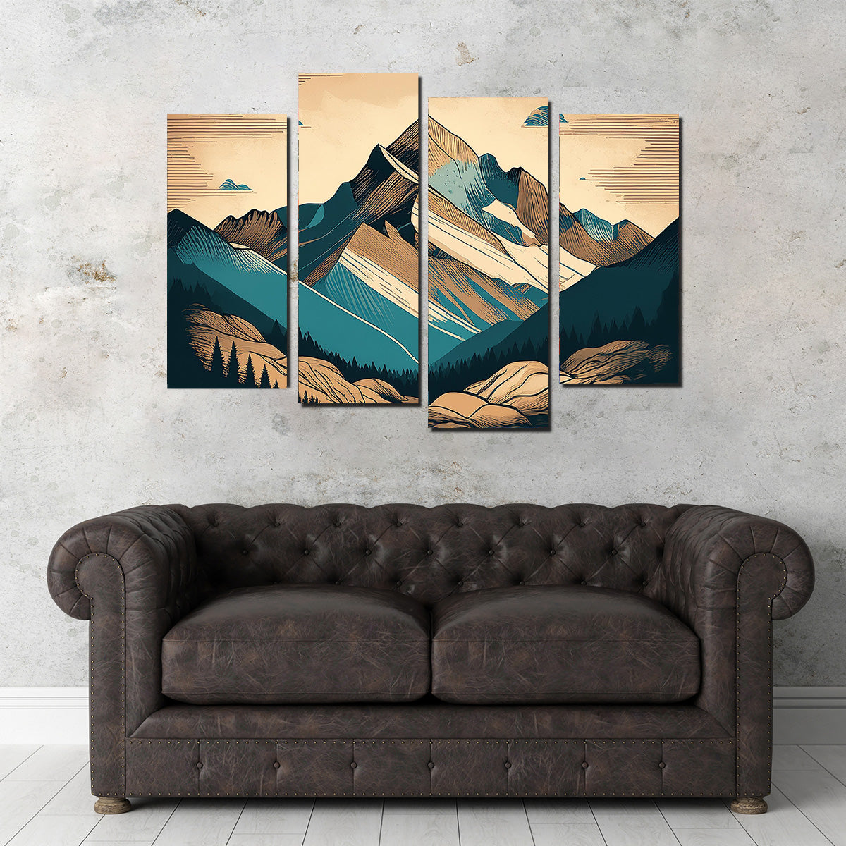 Mountain Vintage Poster Wall Art