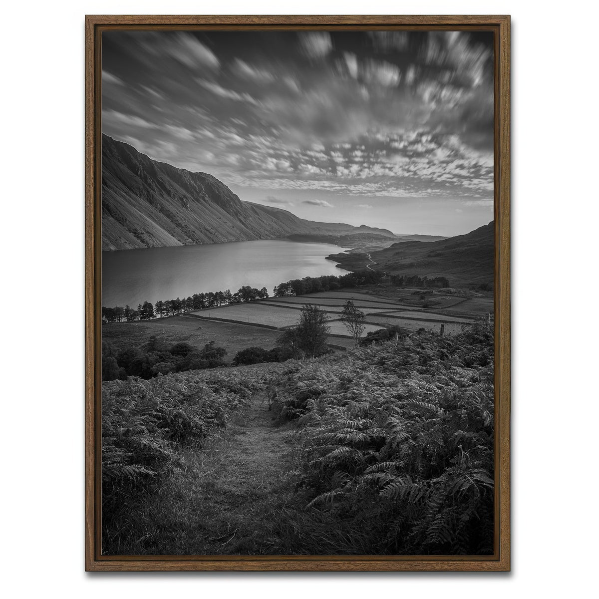 AUTO-MOCKUP WHITE | Mountain Fields | 1 Piece | Walnut Framed Canvas | group=3x4