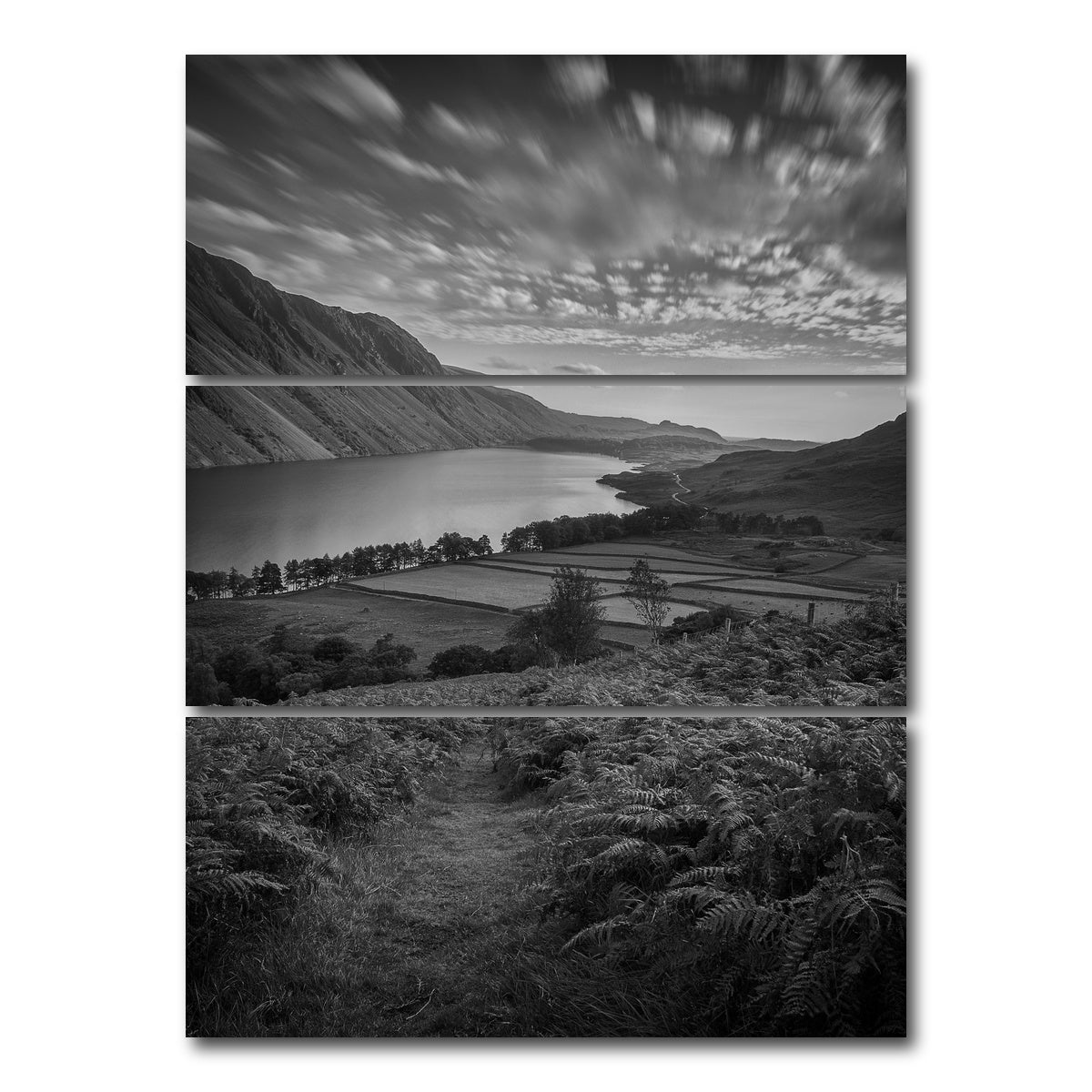 AUTO-MOCKUP WHITE | Mountain Fields | 3 Piece | Gallery Wrap Canvas | group=8x18_stacked