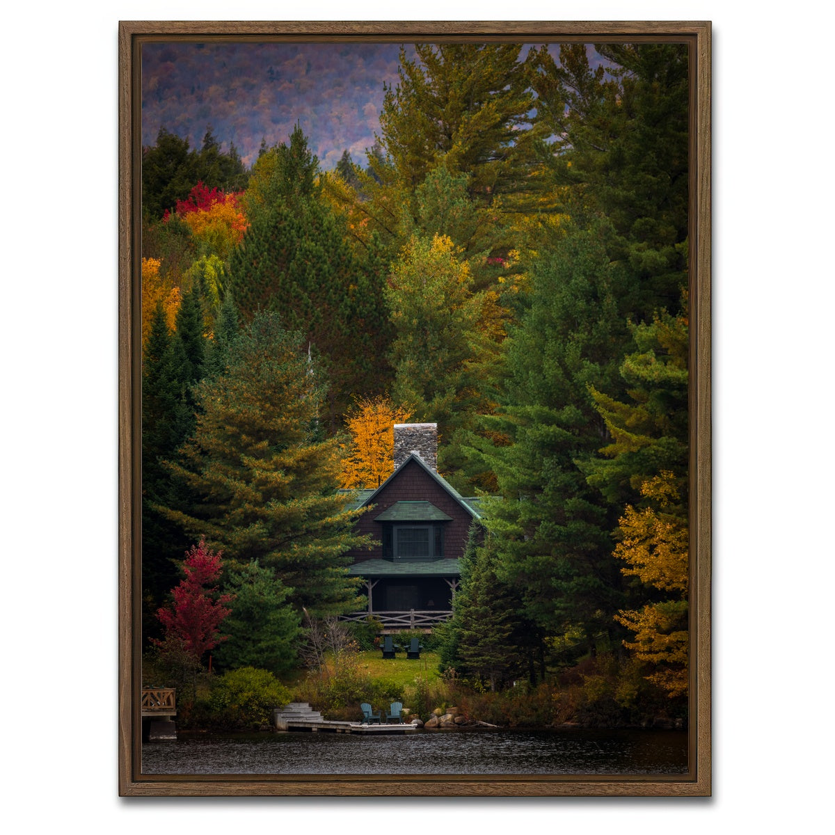 AUTO-MOCKUP WHITE | Mountain Getaway | 1 Piece | Walnut Framed Canvas | group=3x4