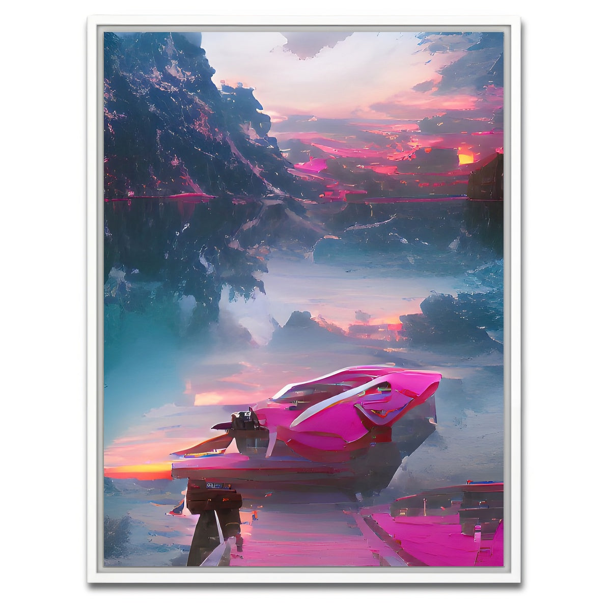 AUTO-MOCKUP WHITE | Mountain Lake | 1 Piece | White Framed Canvas | group=3x4