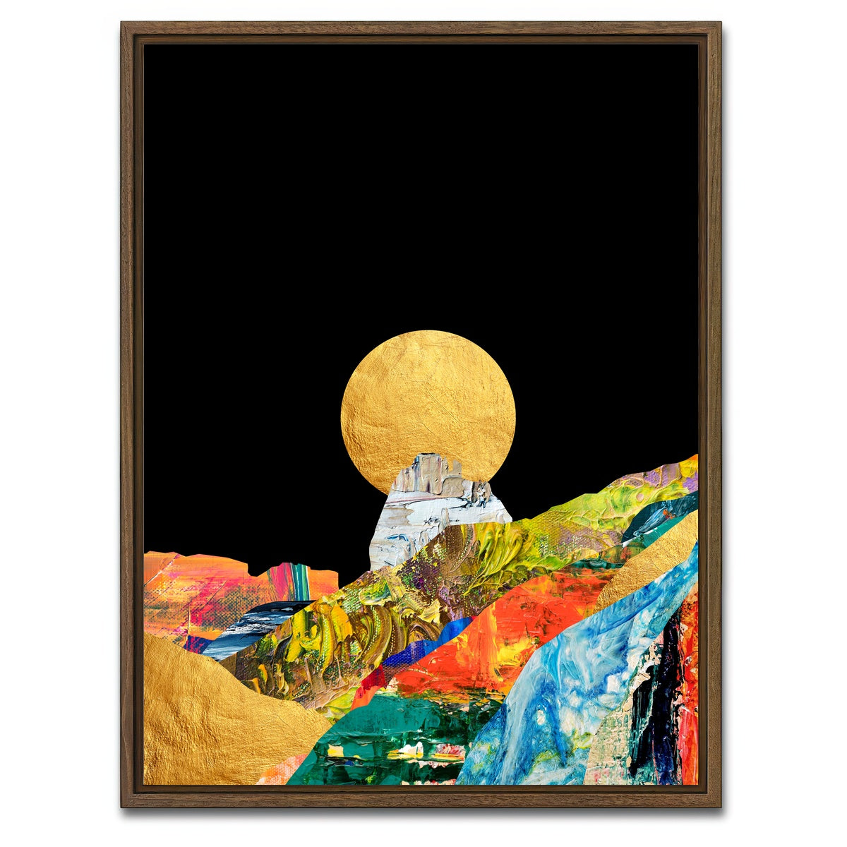 AUTO-MOCKUP WHITE | Mountain Layers | 1 Piece | Walnut Framed Canvas | group=3x4