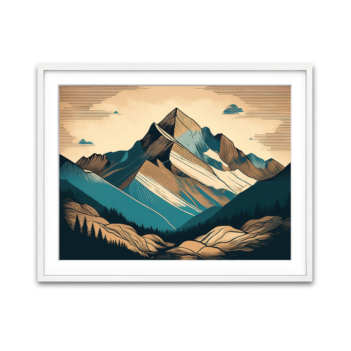 Framed Print 4x3 White