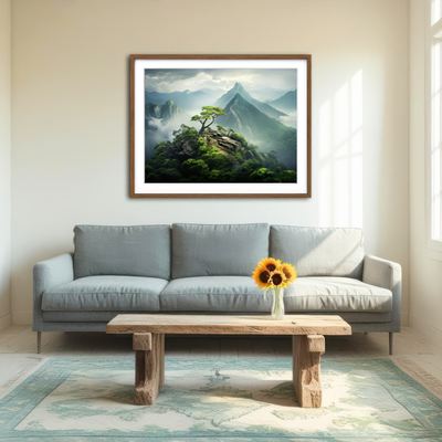 AUTO-MOCKUP ROOM | Mountain Top Scenery Wall Art
