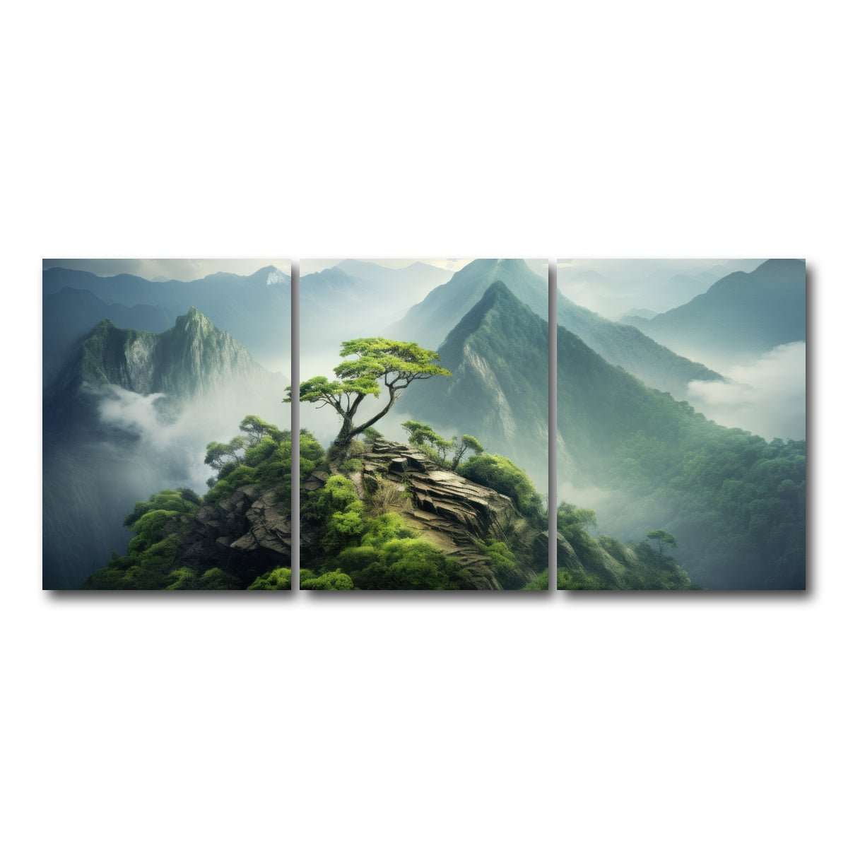 AUTO-MOCKUP WHITE | Mountain top scenery | 3 Piece | Gallery Wrap Canvas | group=18x24