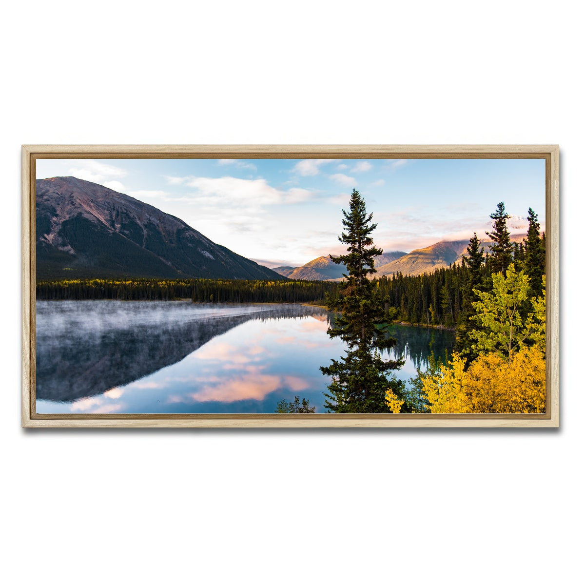 AUTO-MOCKUP WHITE | Mountains and Water | 1 Piece | Natural Framed Canvas | group=2x1