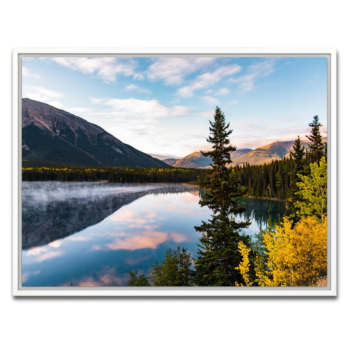 AUTO-MOCKUP WHITE | Mountains and Water | 1 Piece | White Framed Canvas | group=4x3