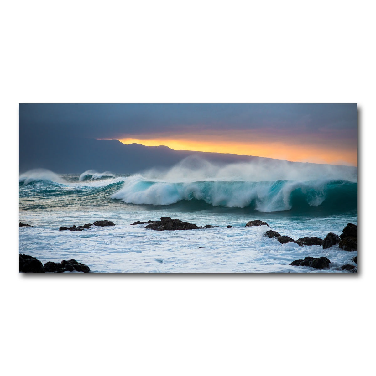 AUTO-MOCKUP WHITE | Mountains and Waves | 1 Piece | Gallery Wrap Canvas | group=2x1