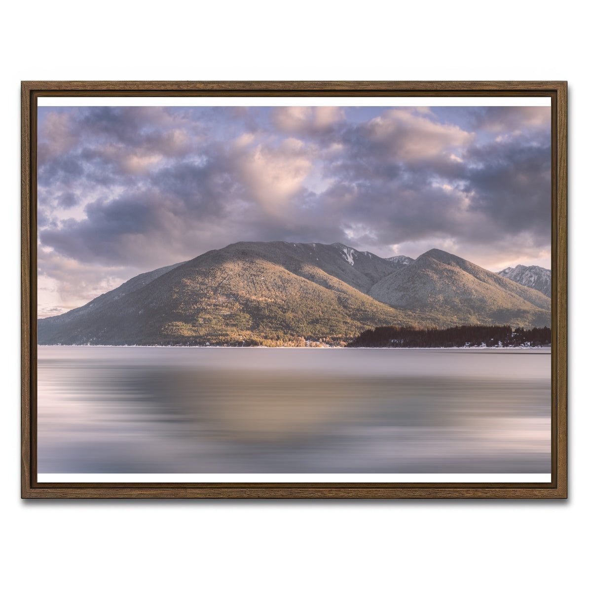 AUTO-MOCKUP WHITE | Mountains of Queens Bay | 1 Piece | Walnut Framed Canvas | group=4x3