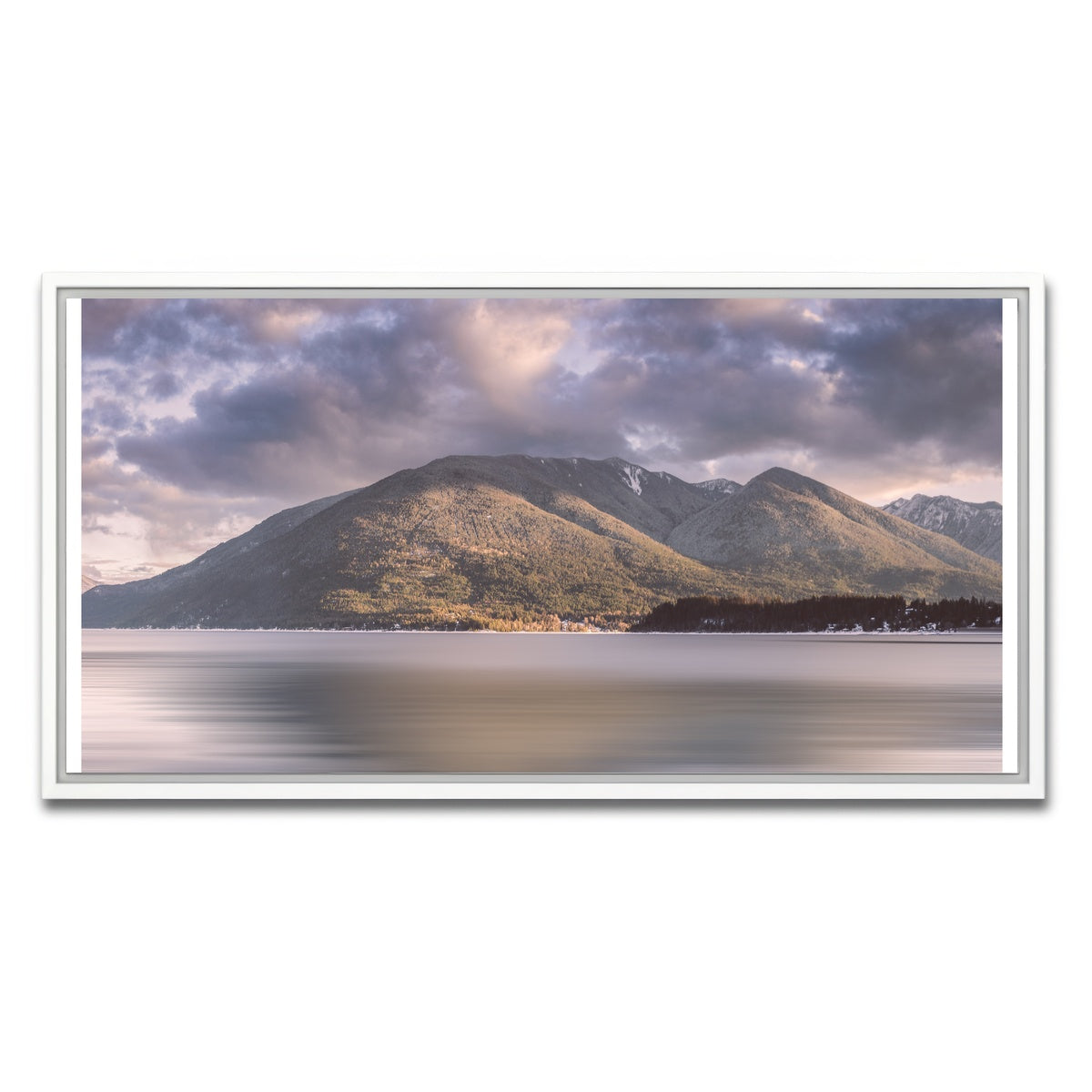 AUTO-MOCKUP WHITE | Mountains of Queens Bay | 1 Piece | White Framed Canvas | group=2x1