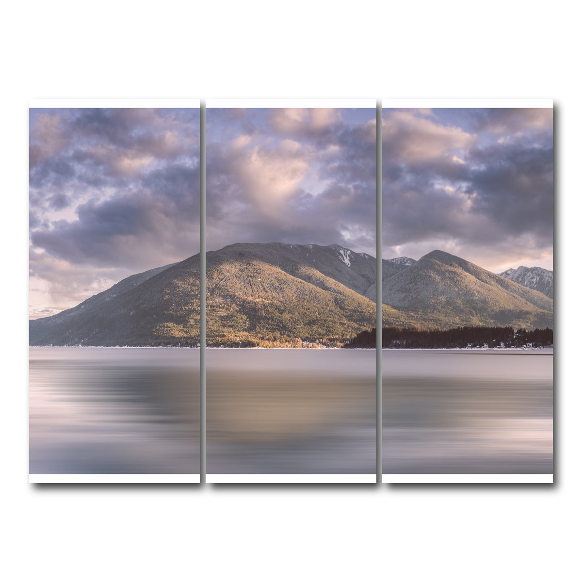 AUTO-MOCKUP WHITE | Mountains of Queens Bay | 3 Piece | Gallery Wrap Canvas | group=8x18