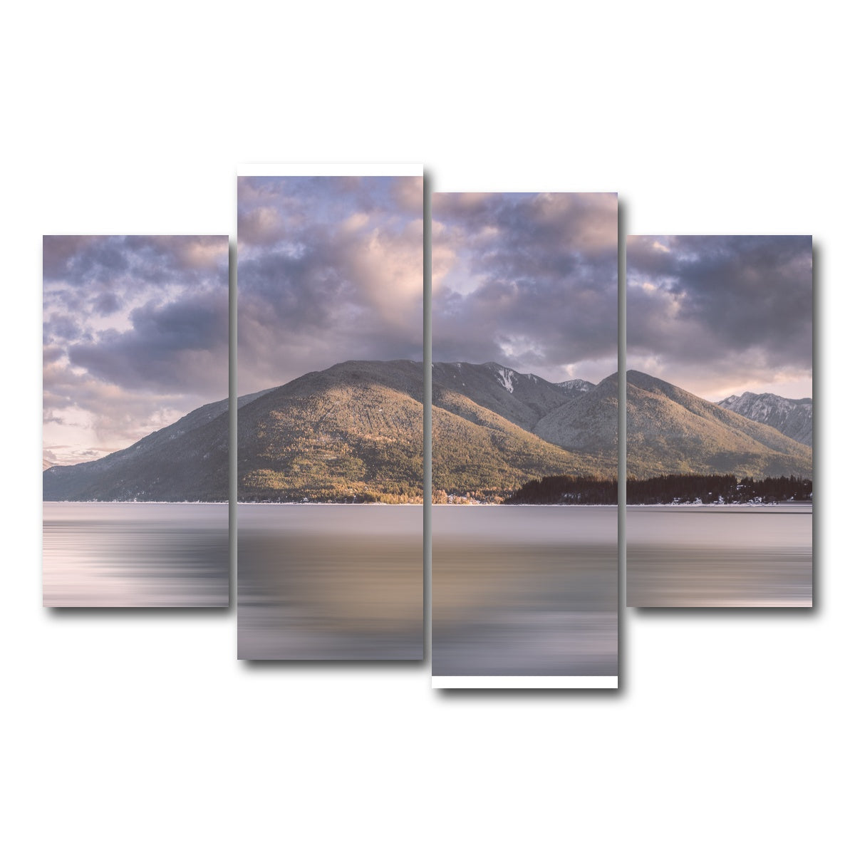 AUTO-MOCKUP WHITE | Mountains of Queens Bay | 4 Piece | Gallery Wrap Canvas | group=4_short