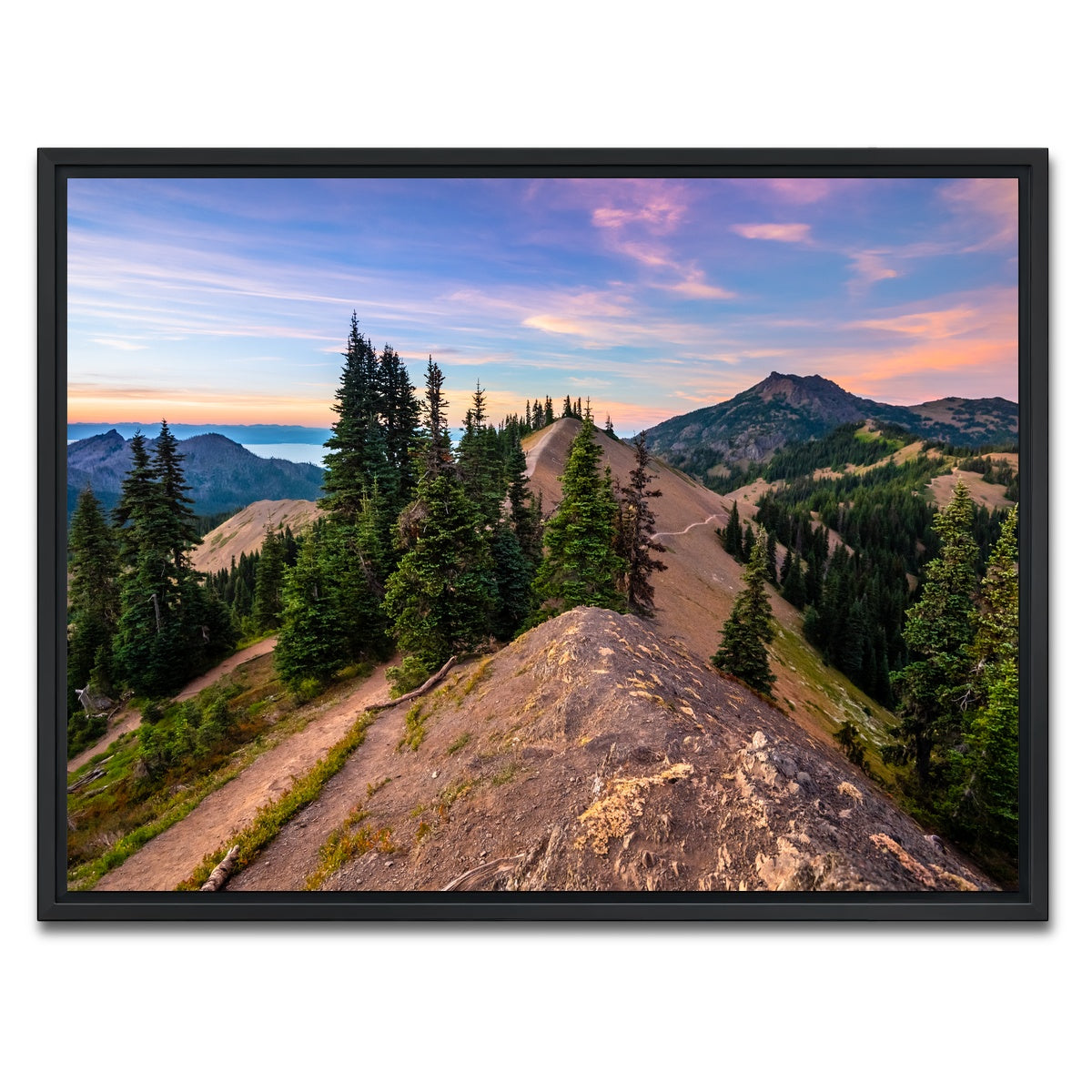 AUTO-MOCKUP WHITE | Mountaintop Sunset | 1 Piece | Black Framed Canvas | group=4x3