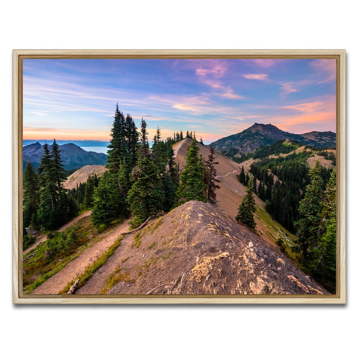 AUTO-MOCKUP WHITE | Mountaintop Sunset | 1 Piece | Natural Framed Canvas | group=4x3