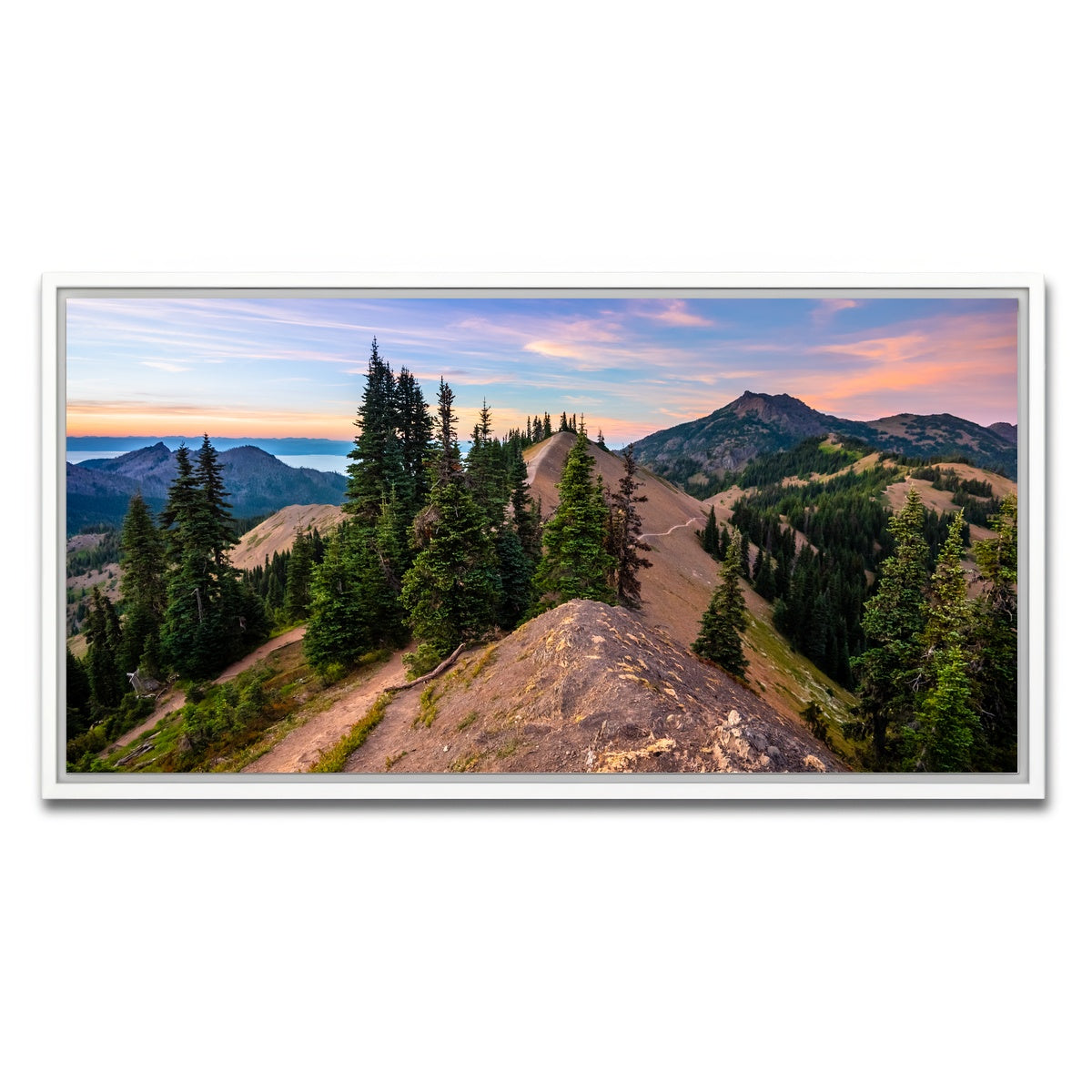 AUTO-MOCKUP WHITE | Mountaintop Sunset | 1 Piece | White Framed Canvas | group=2x1