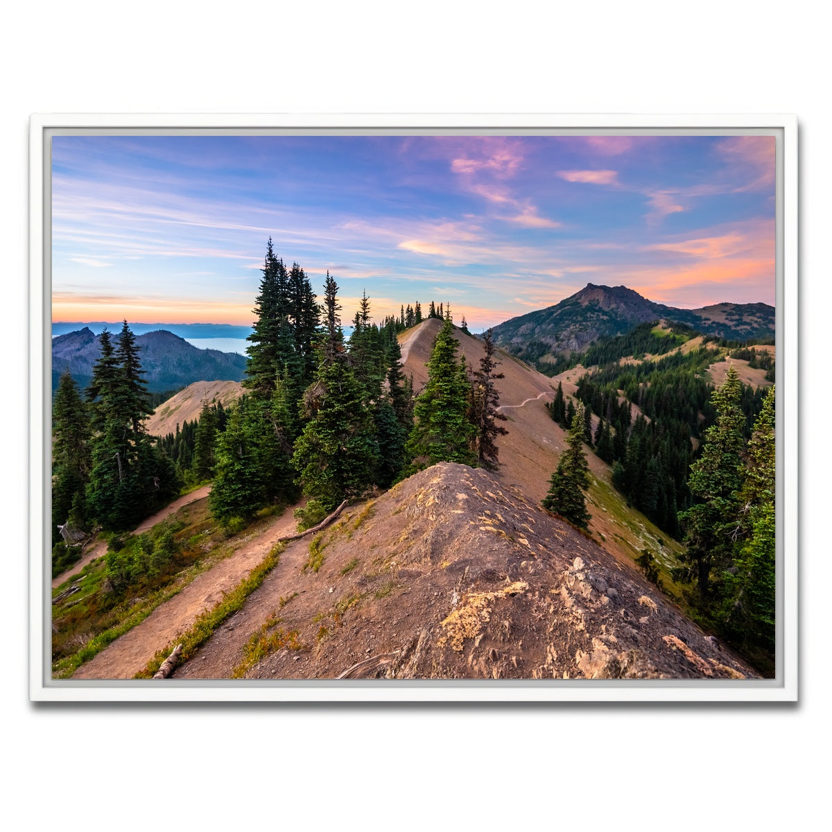 AUTO-MOCKUP WHITE | Mountaintop Sunset | 1 Piece | White Framed Canvas | group=4x3