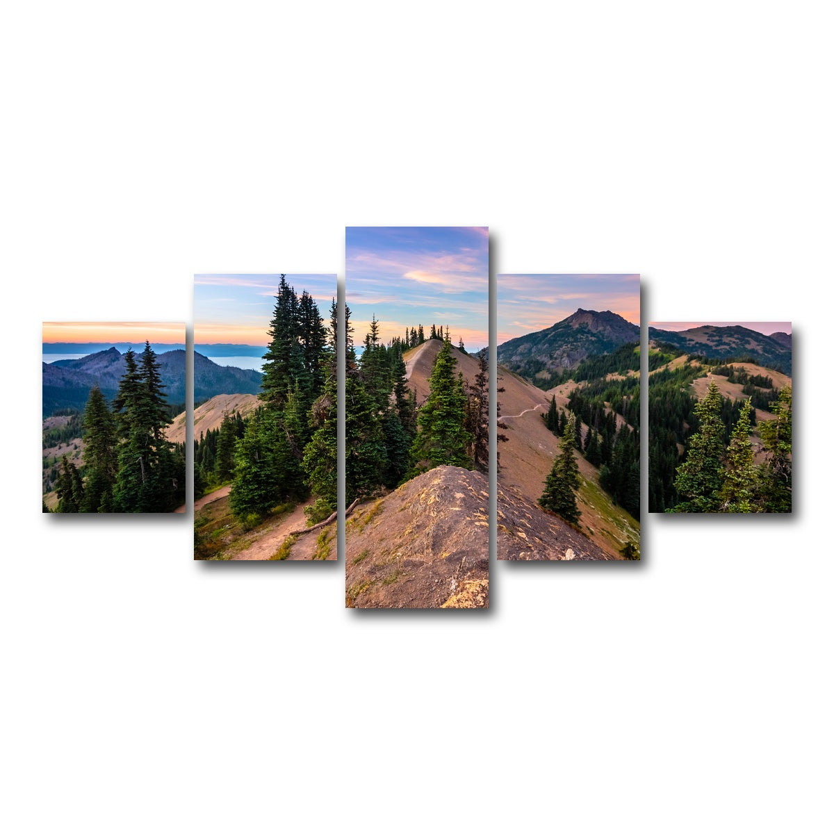 AUTO-MOCKUP WHITE | Mountaintop Sunset | 5 Piece | Gallery Wrap Canvas | group=5_short