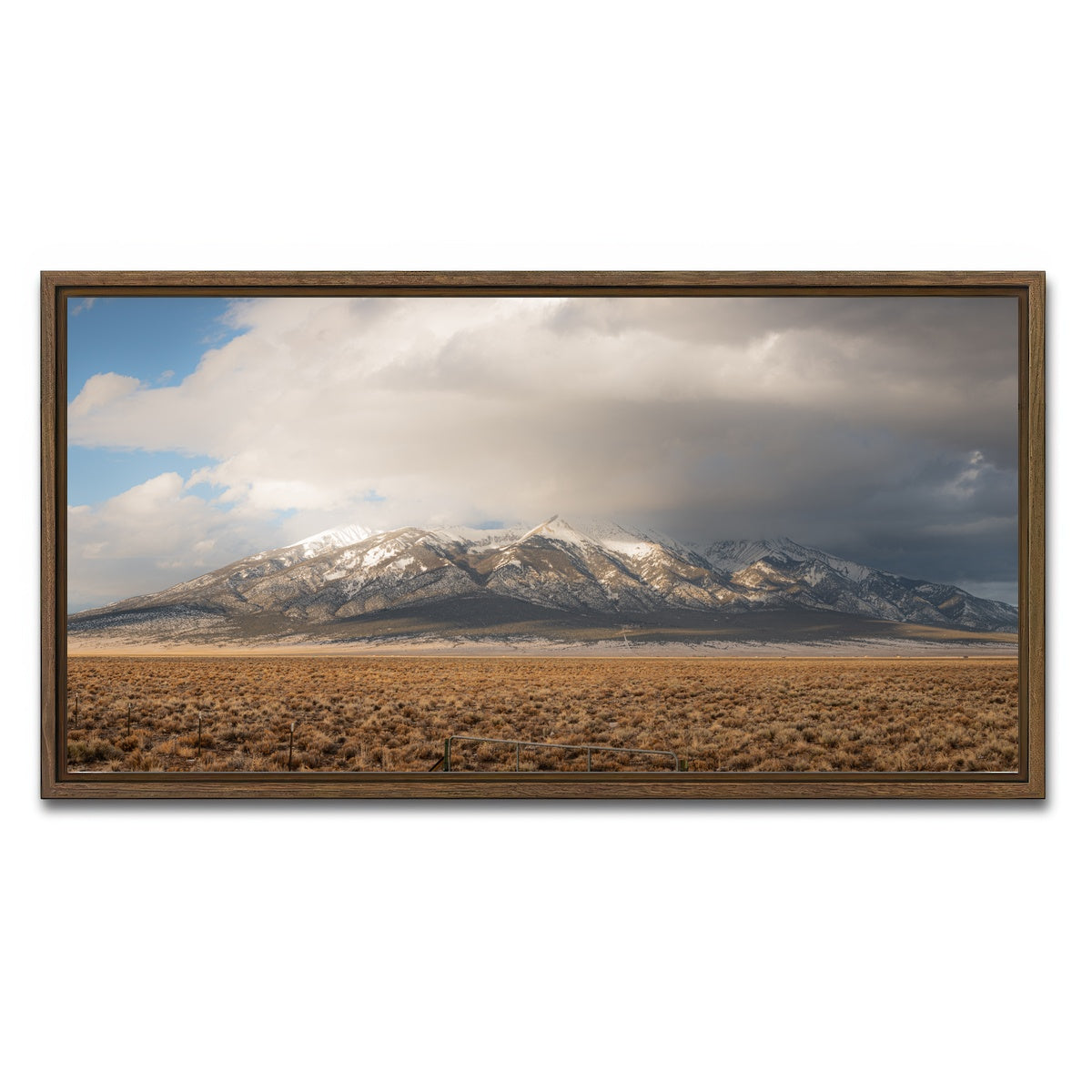 AUTO-MOCKUP WHITE | Mt Blanca Pano | 1 Piece | Walnut Framed Canvas | group=2x1