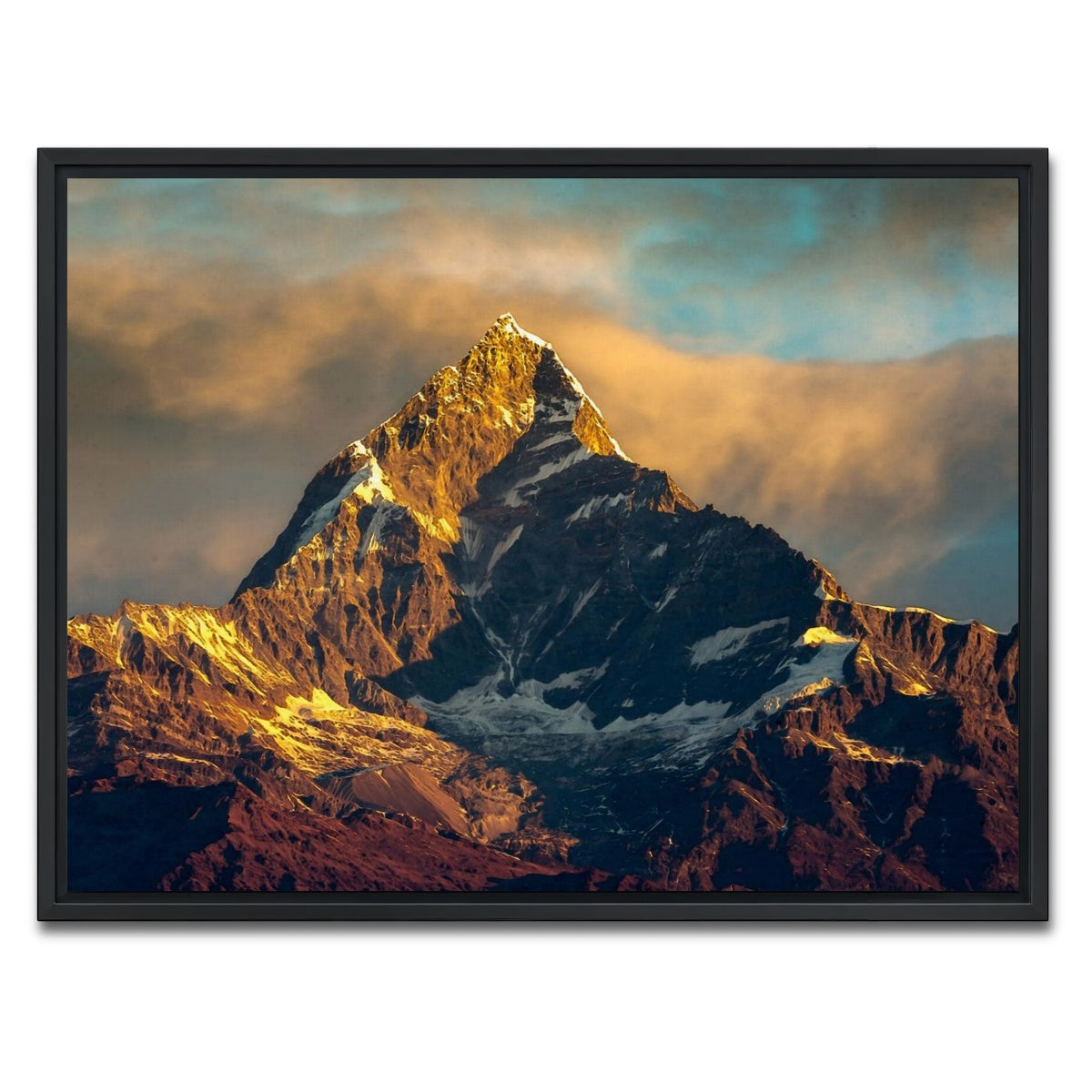 AUTO-MOCKUP WHITE | Mt Machhapuchhre - Fishtail | 1 Piece | Black Framed Canvas | group=4x3