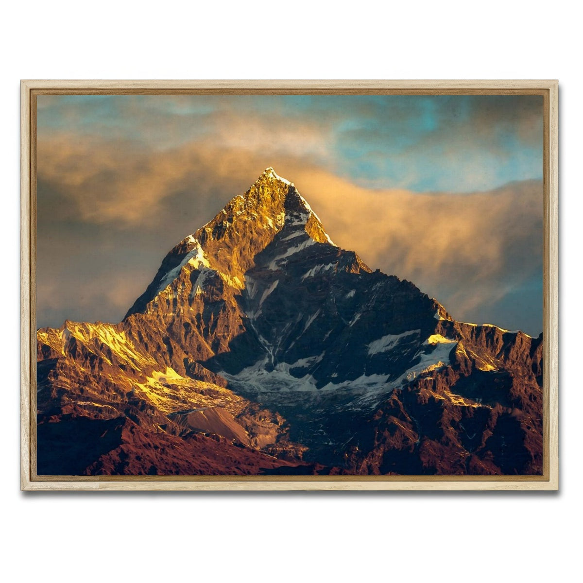 AUTO-MOCKUP WHITE | Mt Machhapuchhre - Fishtail | 1 Piece | Natural Framed Canvas | group=4x3