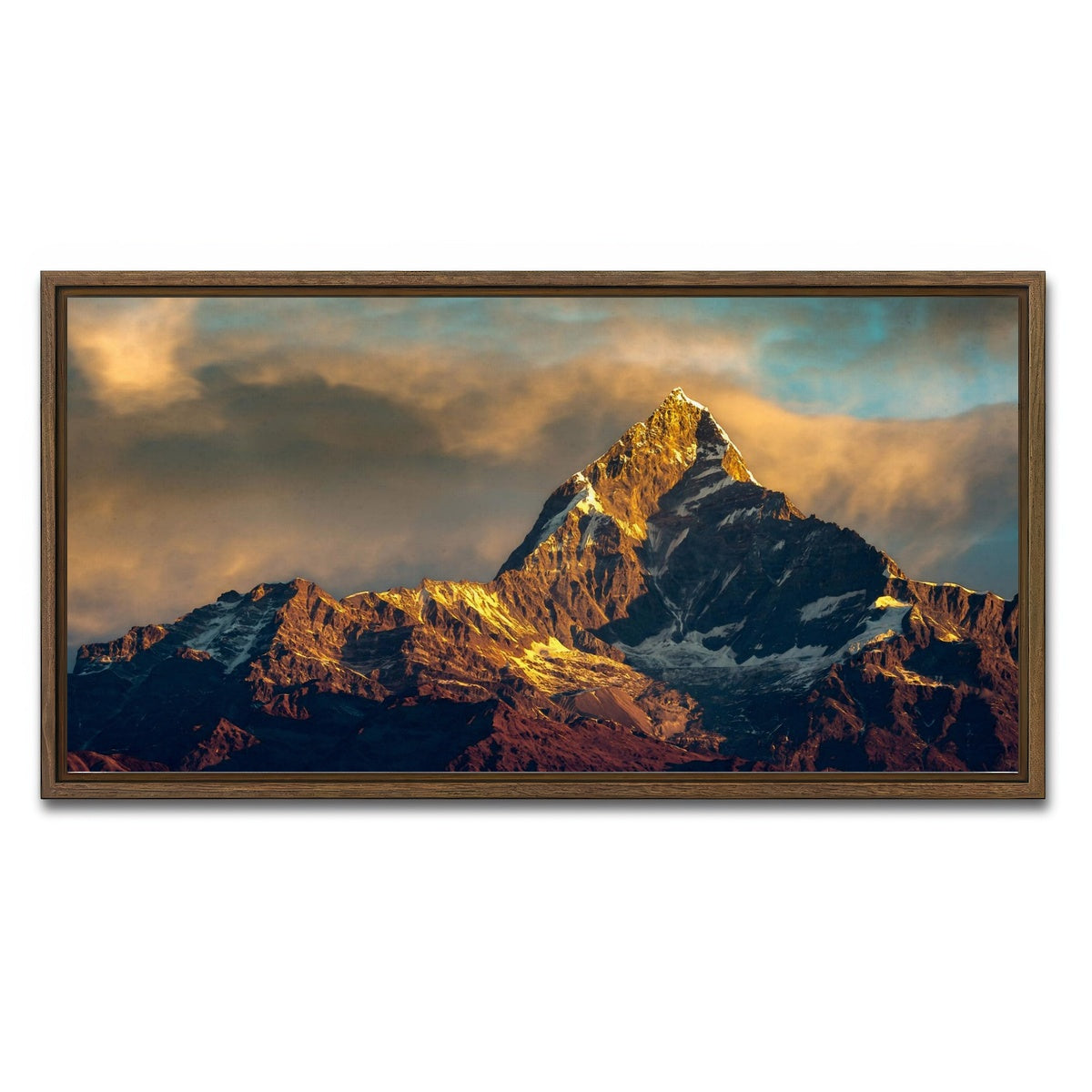 AUTO-MOCKUP WHITE | Mt Machhapuchhre - Fishtail | 1 Piece | Walnut Framed Canvas | group=2x1