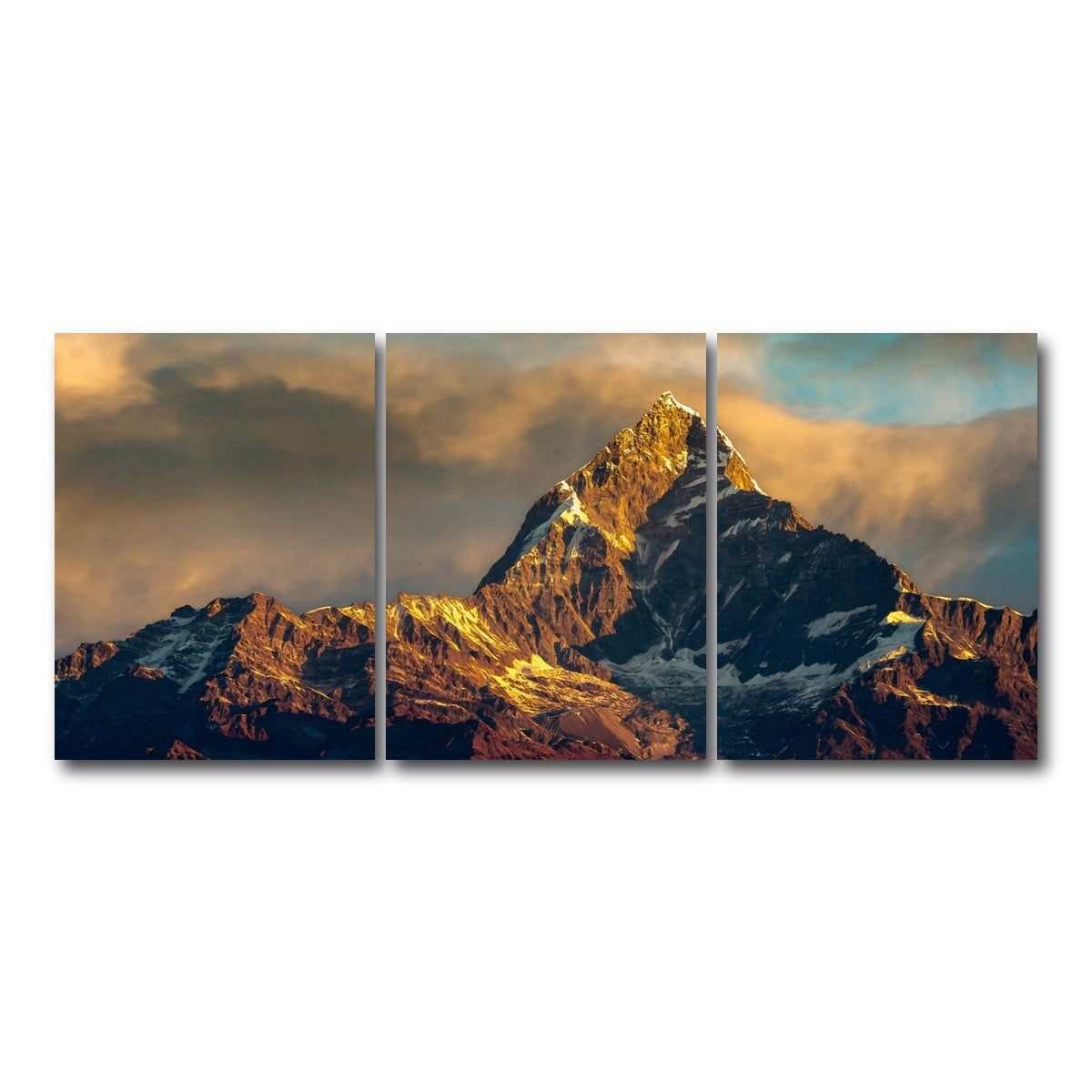 AUTO-MOCKUP WHITE | Mt Machhapuchhre - Fishtail | 3 Piece | Gallery Wrap Canvas | group=18x24