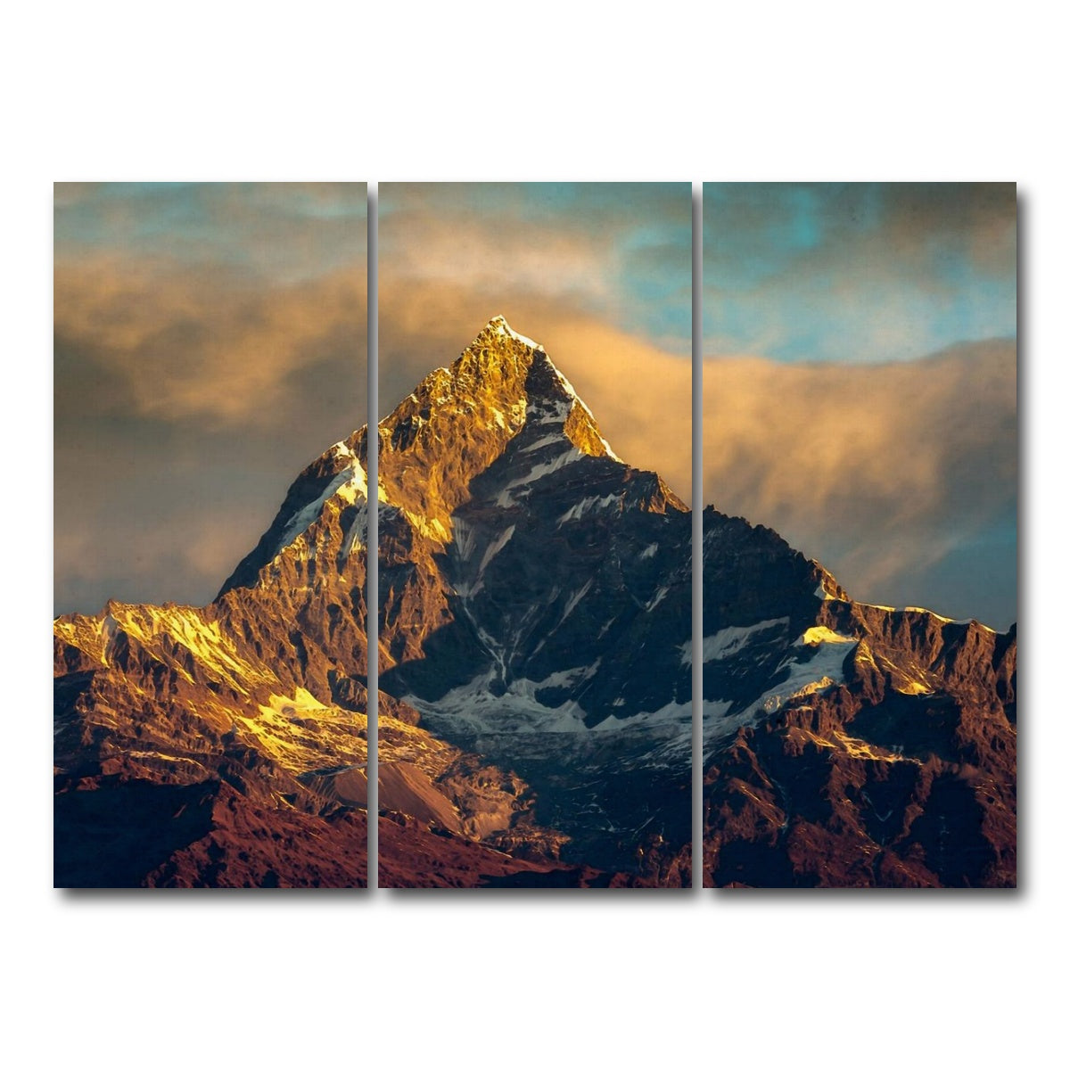AUTO-MOCKUP WHITE | Mt Machhapuchhre - Fishtail | 3 Piece | Gallery Wrap Canvas | group=8x18