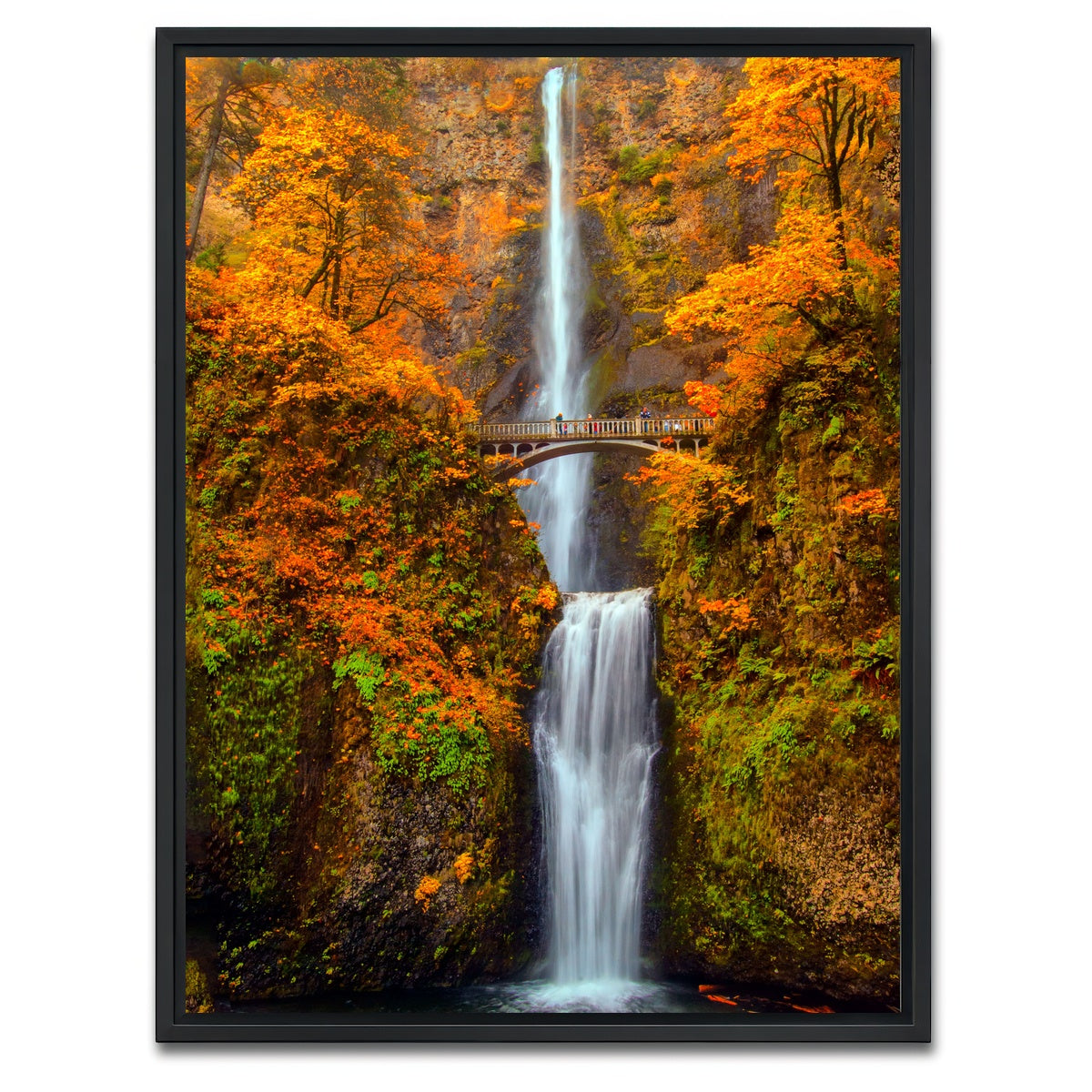 AUTO-MOCKUP WHITE | Multnomah Falls - Autumn | 1 Piece | Black Framed Canvas | group=3x4