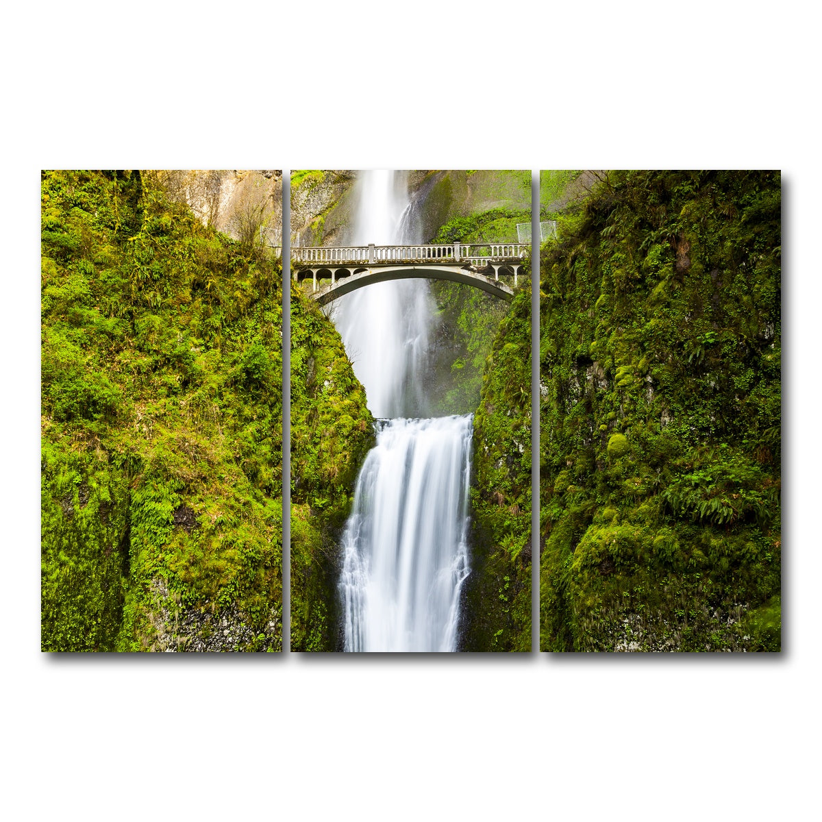 AUTO-MOCKUP WHITE | Multnomah Falls | 3 Piece | Gallery Wrap Canvas | group=12x24