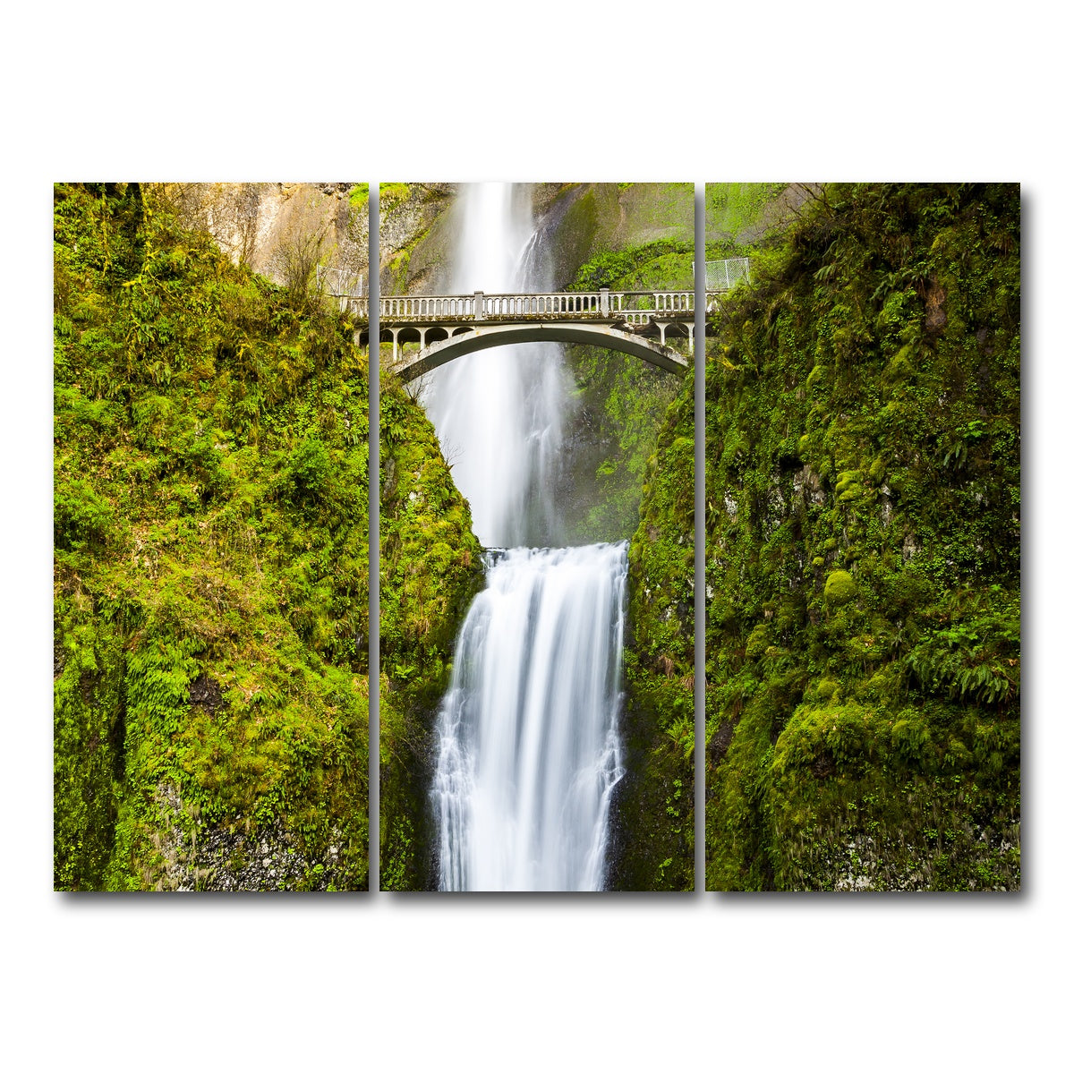 AUTO-MOCKUP WHITE | Multnomah Falls | 3 Piece | Gallery Wrap Canvas | group=8x18