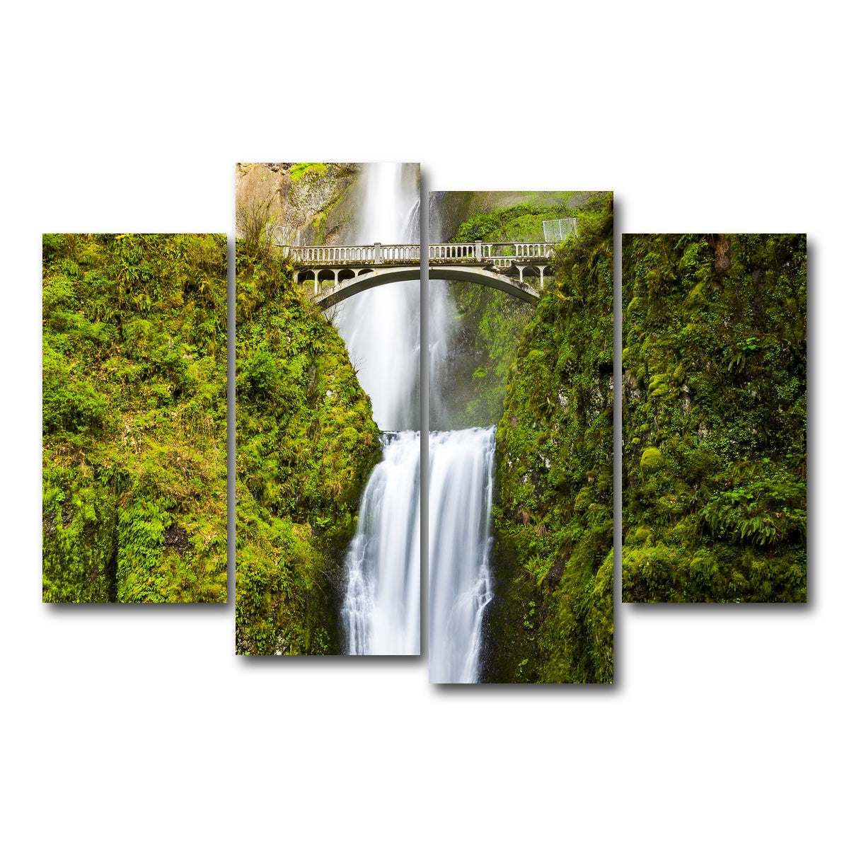 AUTO-MOCKUP WHITE | Multnomah Falls | 4 Piece | Gallery Wrap Canvas | group=4_short