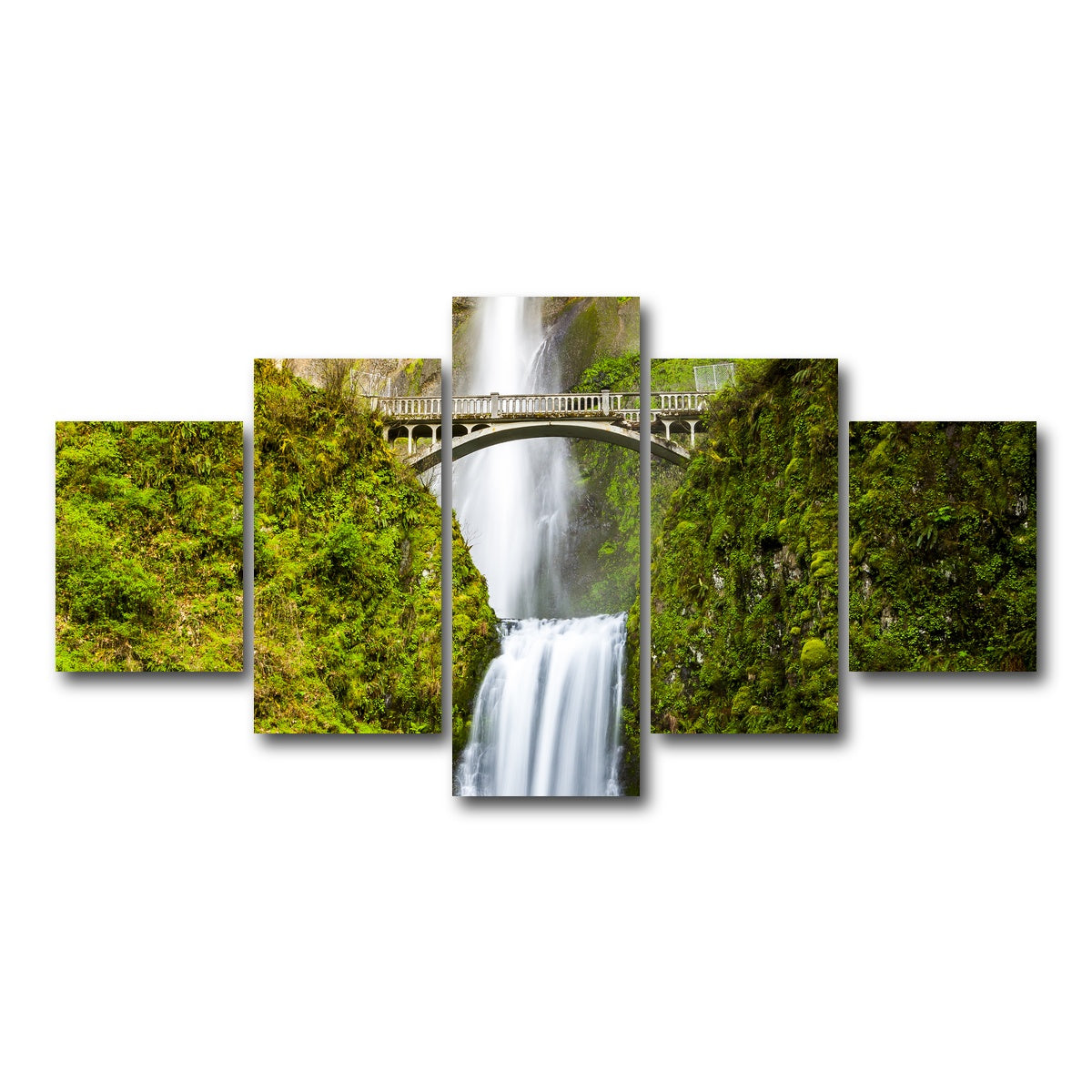 AUTO-MOCKUP WHITE | Multnomah Falls | 5 Piece | Gallery Wrap Canvas | group=5_short