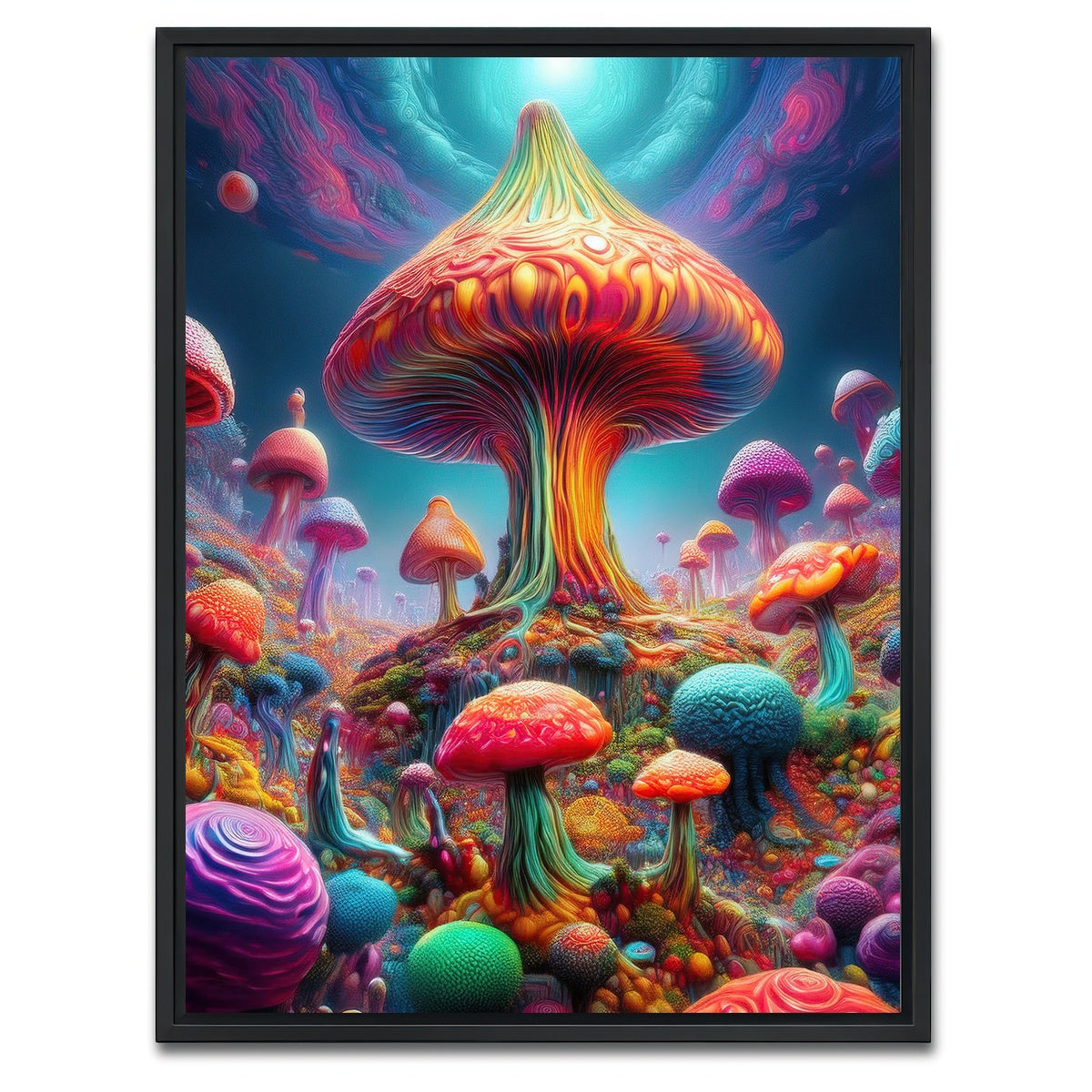 AUTO-MOCKUP WHITE | Mushroom Colors | 1 Piece | Black Framed Canvas | group=3x4