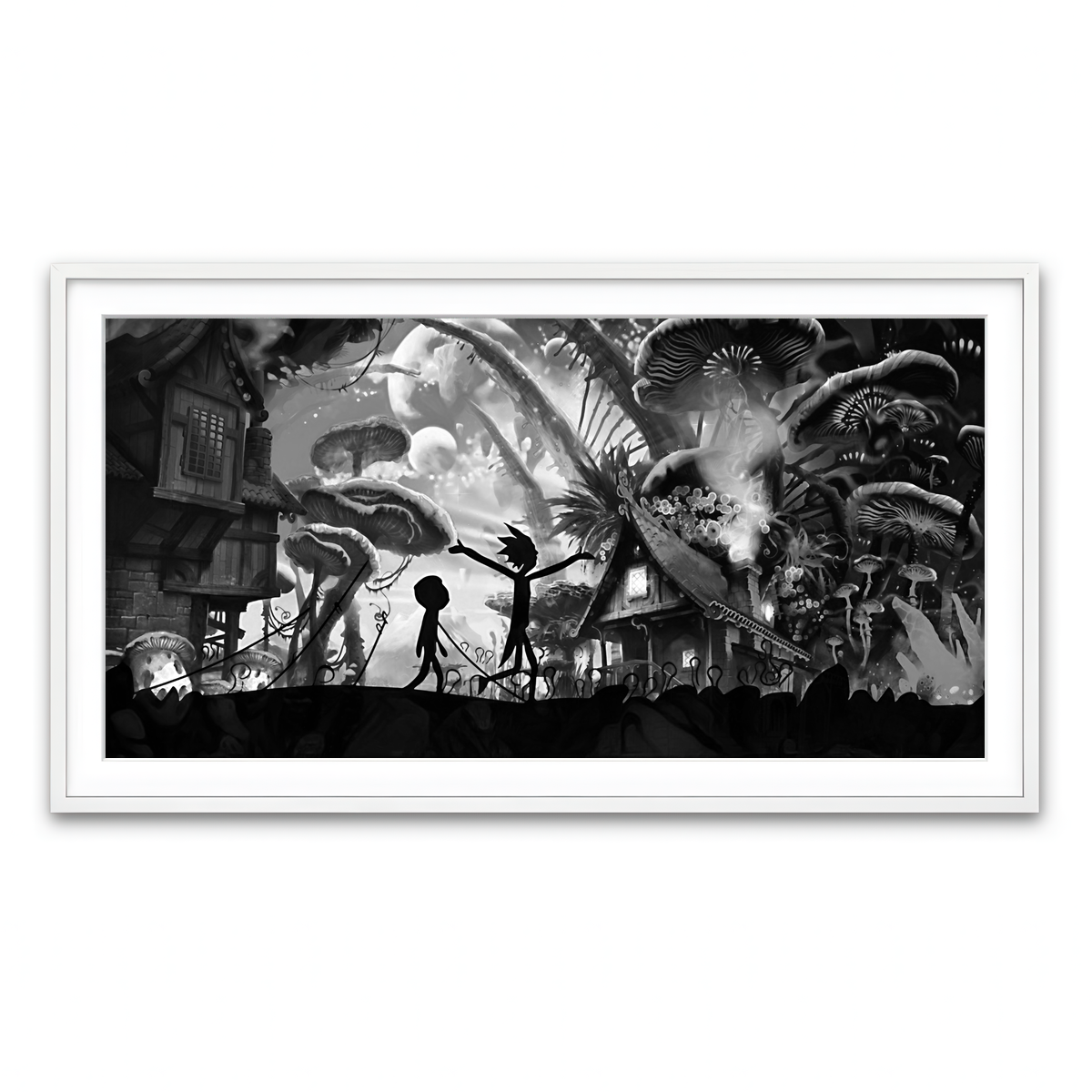 Framed Print 2x1 White