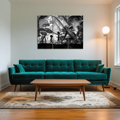 AUTO-MOCKUP ROOM | Mushroom World Rick and Morty Grayscale