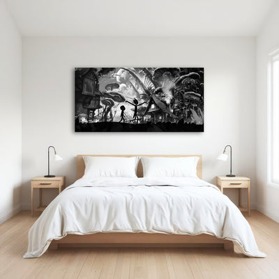 AUTO-MOCKUP ROOM | Mushroom World Rick and Morty Grayscale
