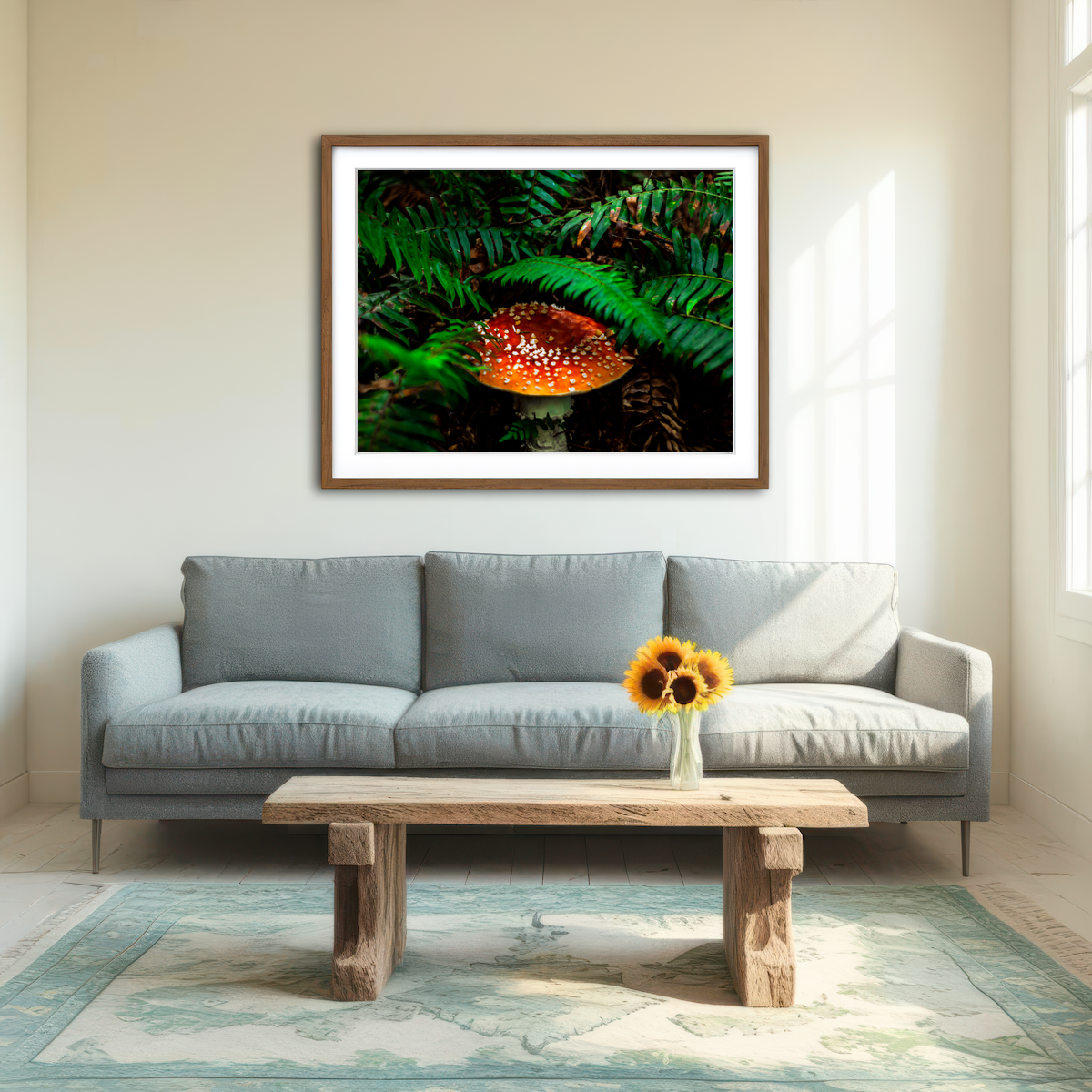 AUTO-MOCKUP ROOM | Mushroom and Ferns Wall Art