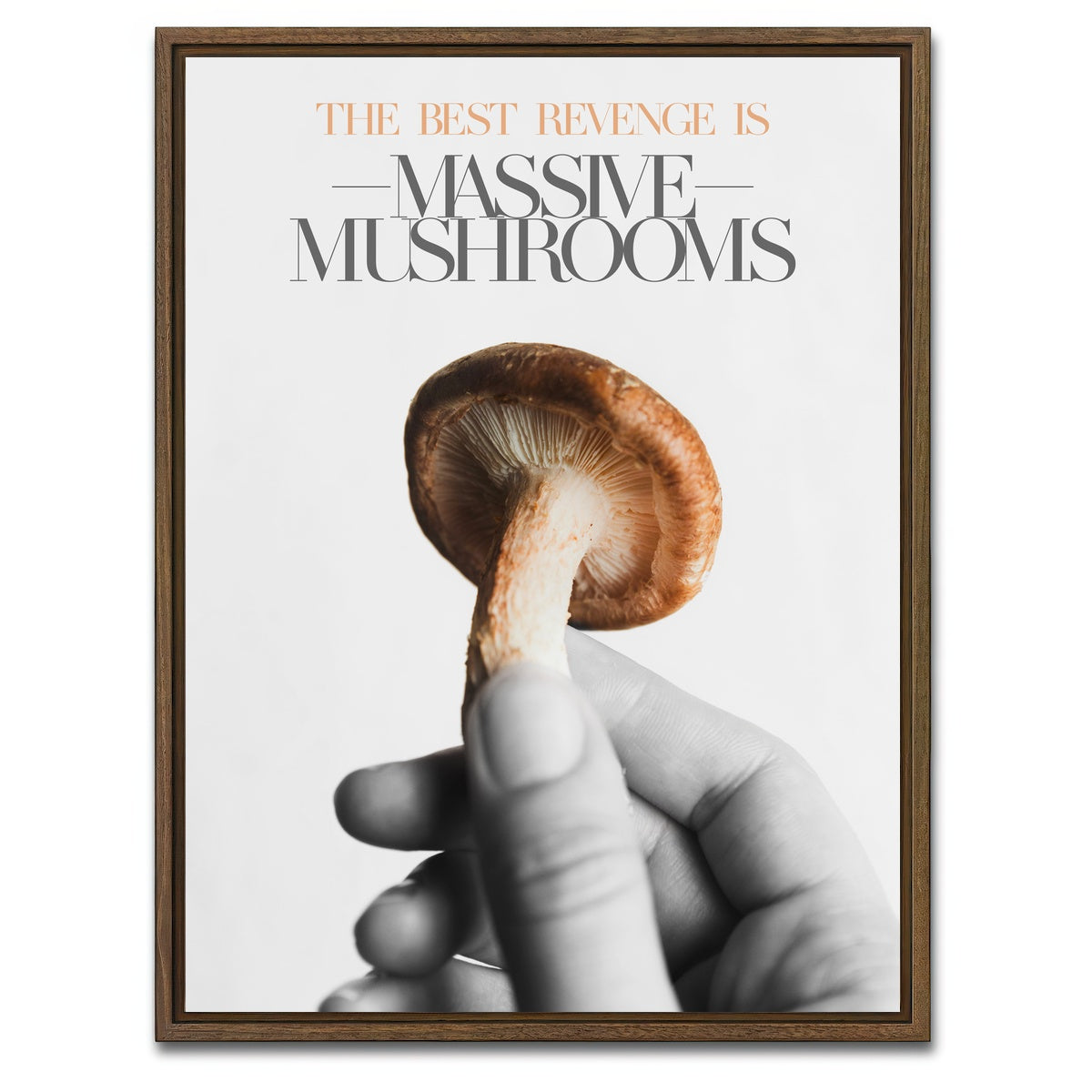 AUTO-MOCKUP WHITE | Mushroom art | 1 Piece | Walnut Framed Canvas | group=3x4