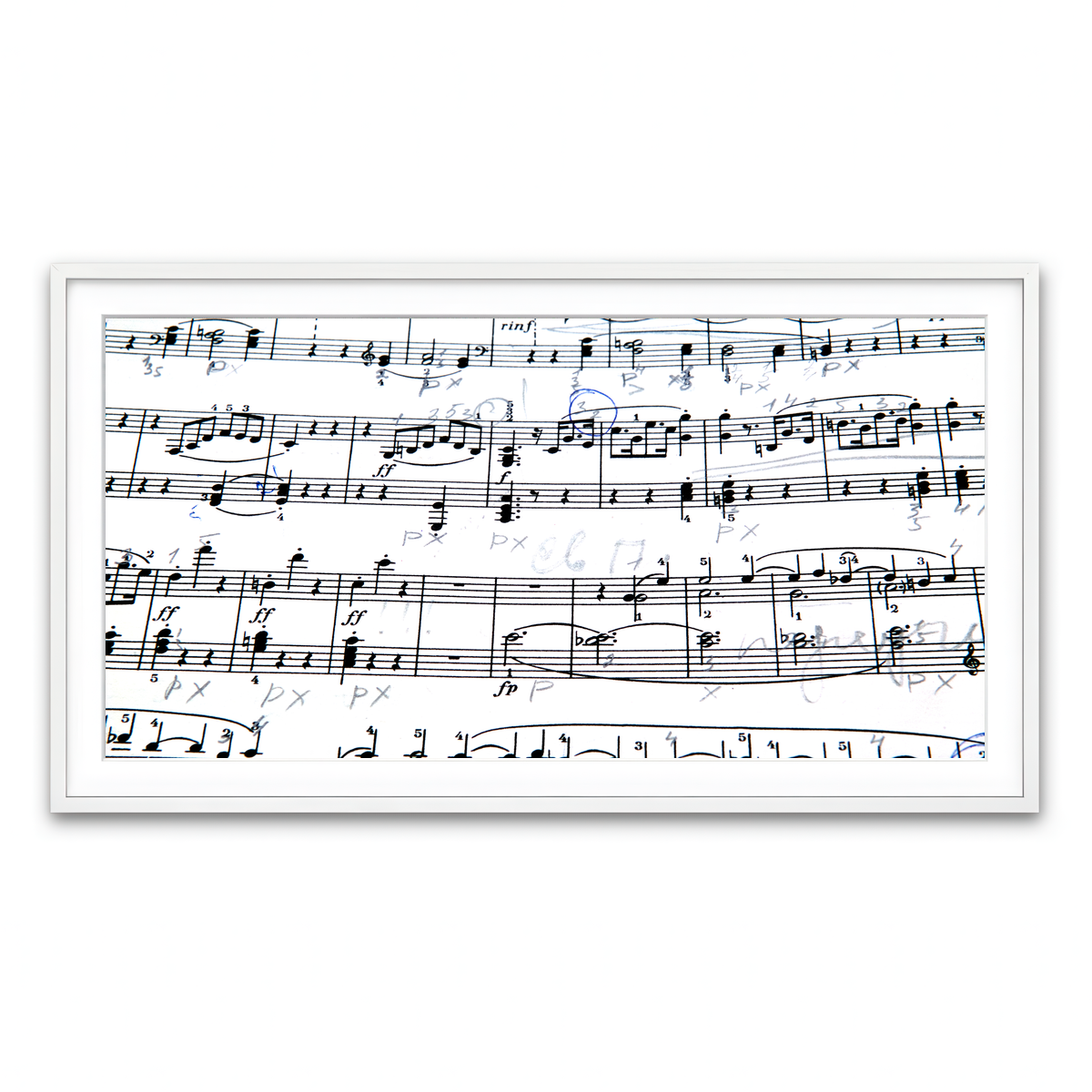 Framed Print 2x1 White