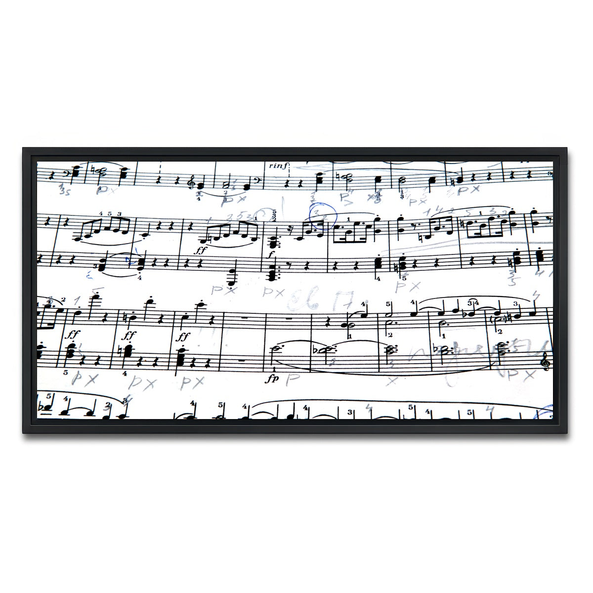 AUTO-MOCKUP WHITE | Music Notes | 1 Piece | Black Framed Canvas | group=2x1