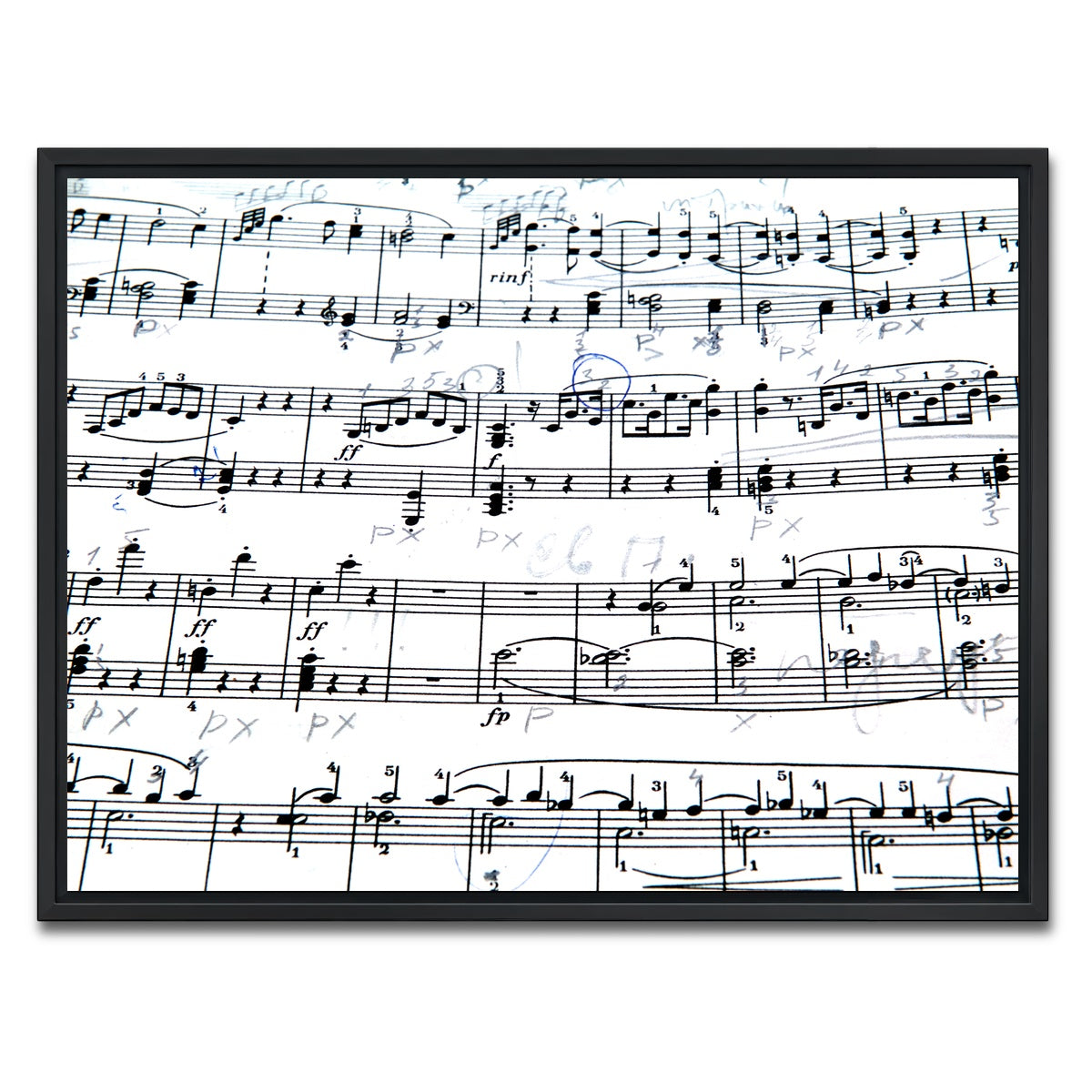 AUTO-MOCKUP WHITE | Music Notes | 1 Piece | Black Framed Canvas | group=4x3