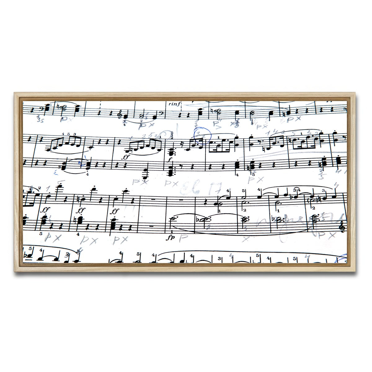 AUTO-MOCKUP WHITE | Music Notes | 1 Piece | Natural Framed Canvas | group=2x1
