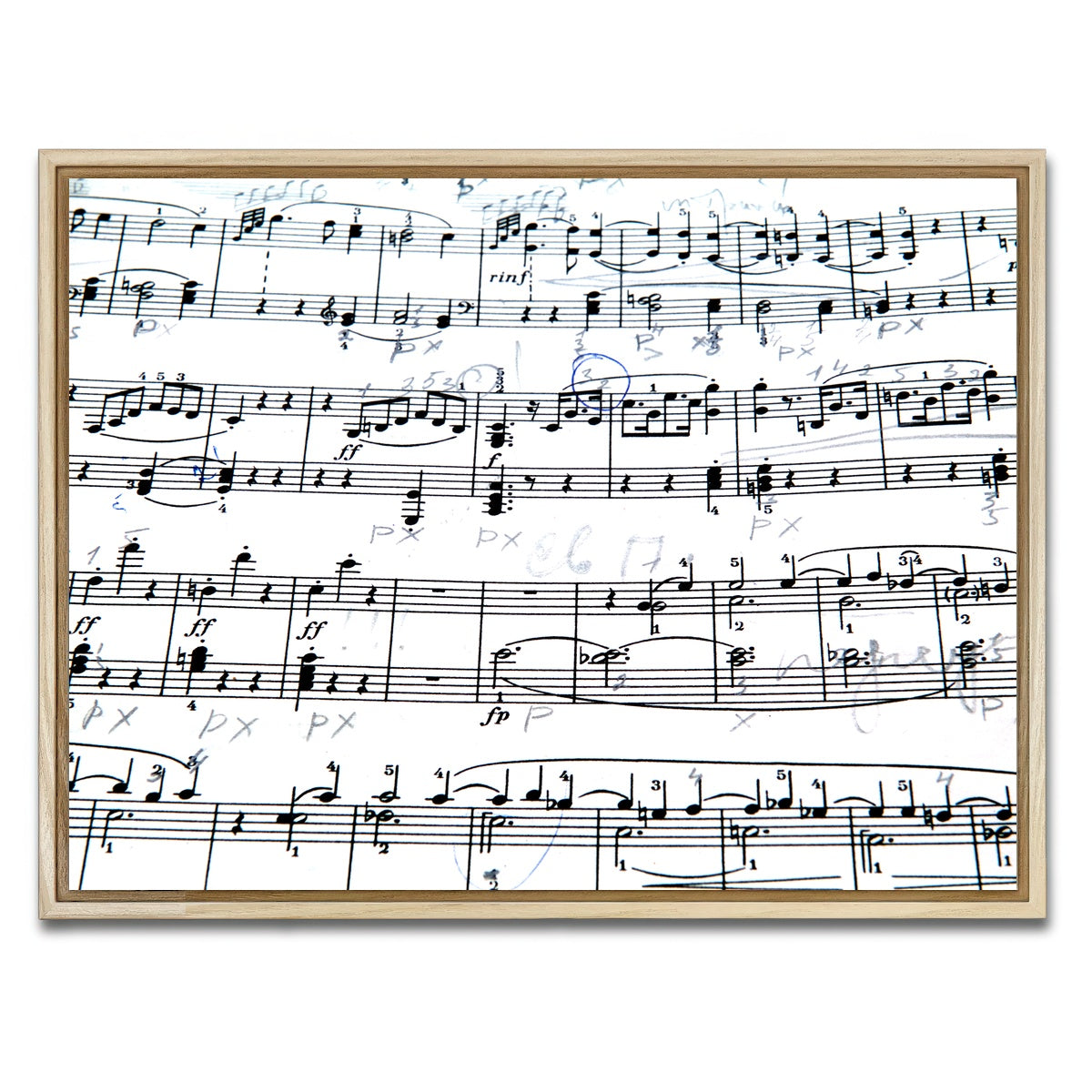 AUTO-MOCKUP WHITE | Music Notes | 1 Piece | Natural Framed Canvas | group=4x3